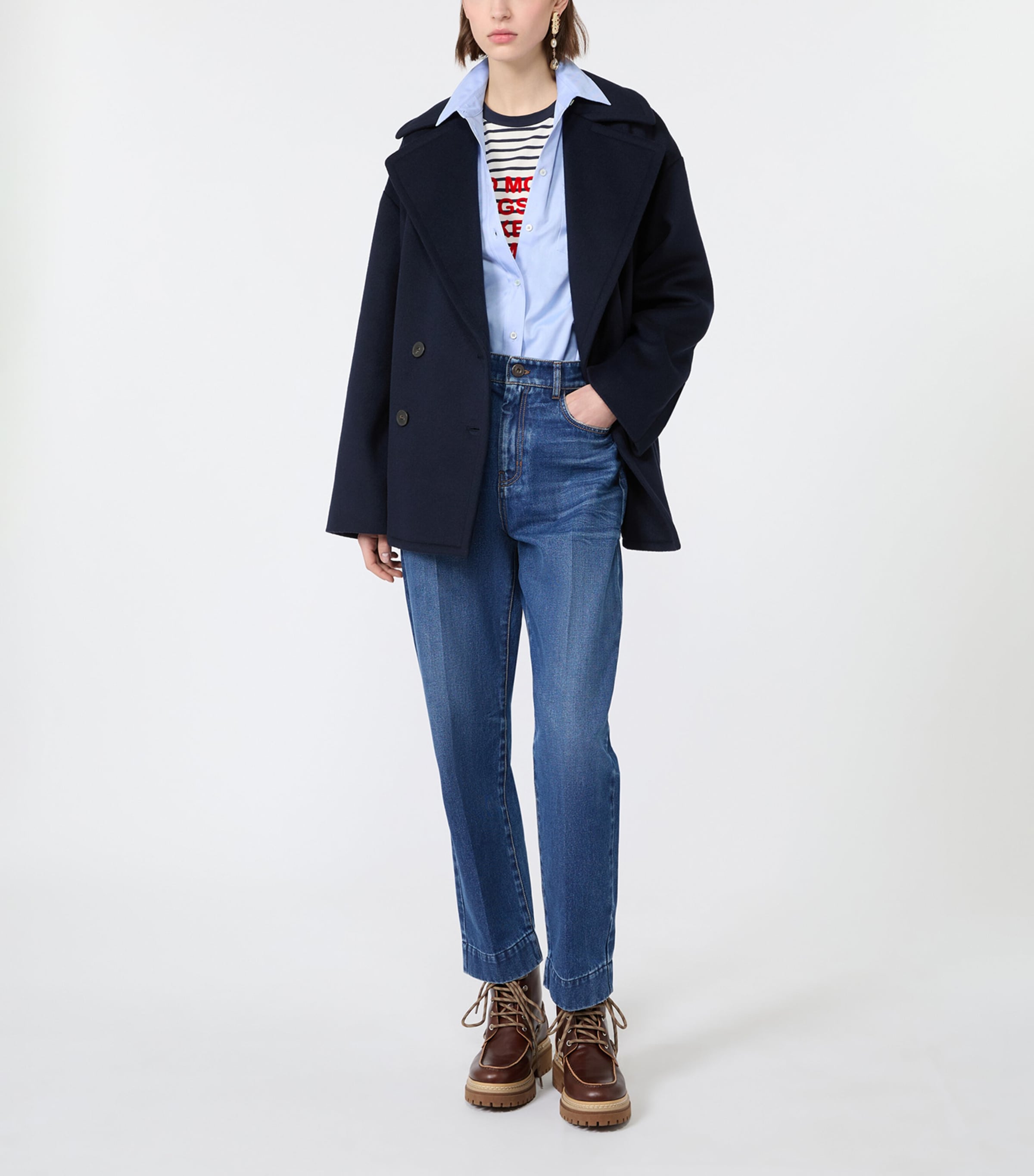 Weekend Max Mara Womens Cotton Shirt Light Blue Image 2