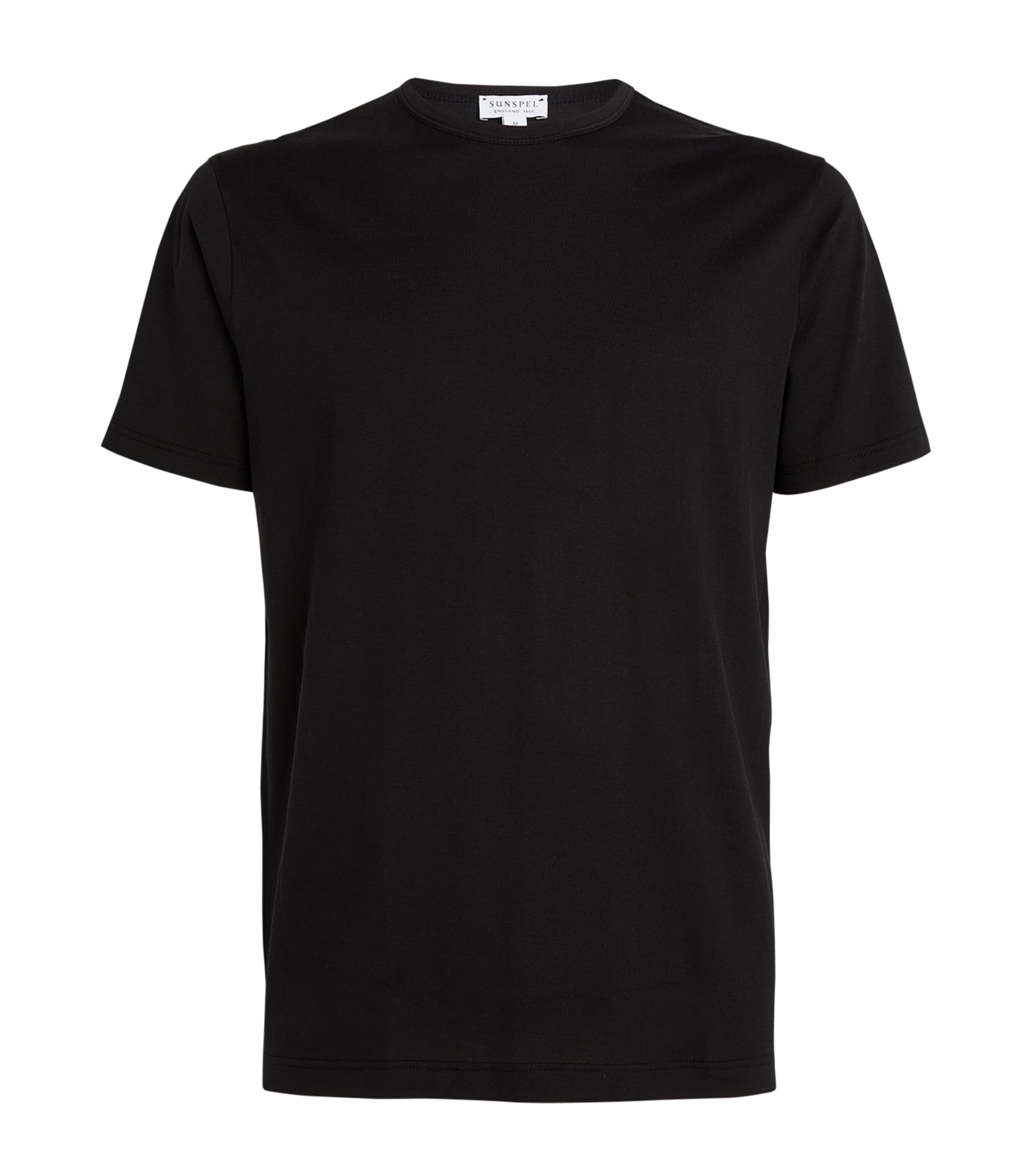 Sunspel Mens Supima Cotton Classic T-Shirt Bkaa Black Image 1
