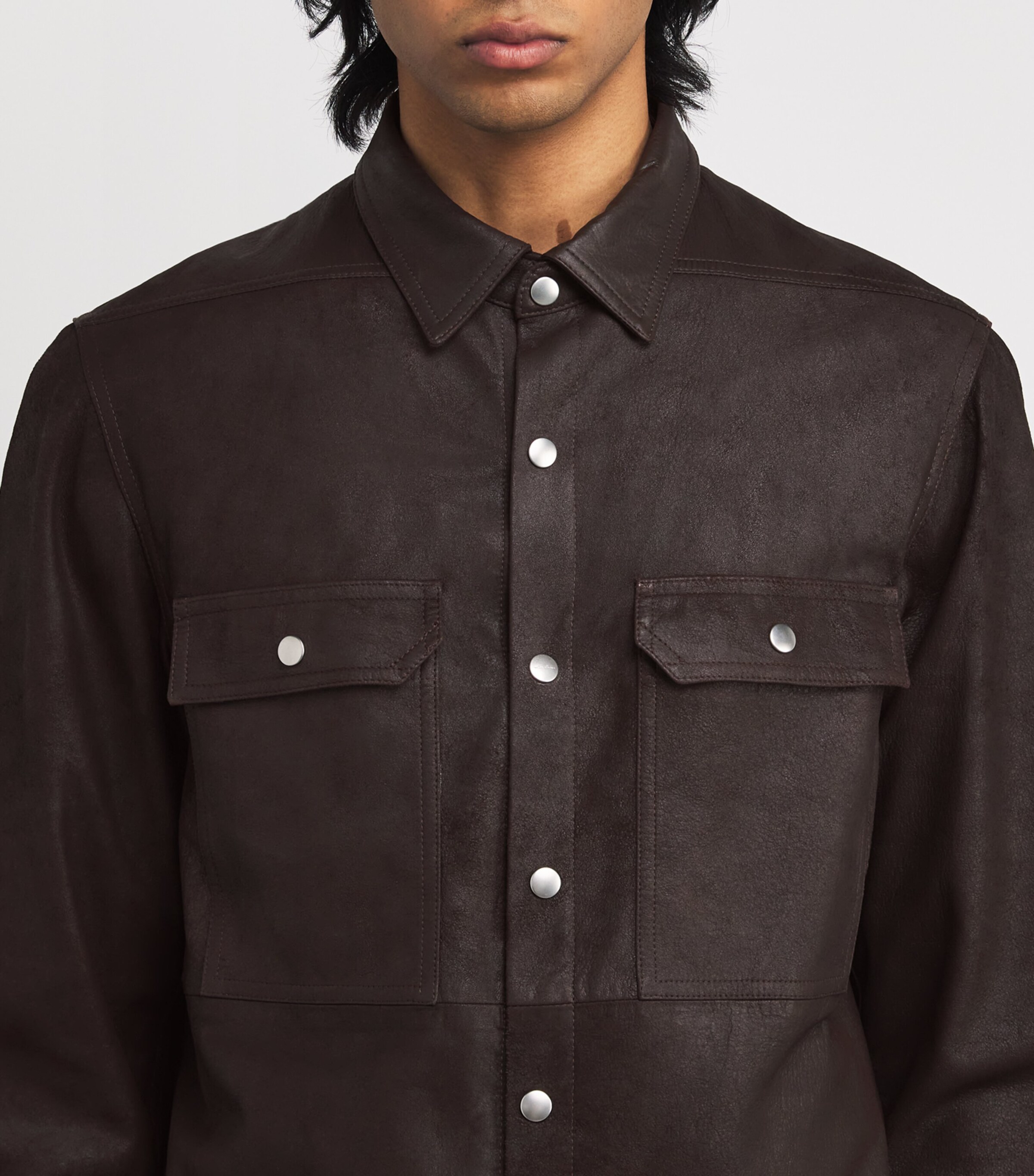 Rick Owens Mens Lambskin Shirt Image 6