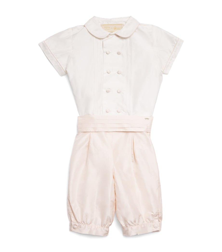 x Historic Royal Palaces Silk Shirt And Trousers Set (2-4 Years) PINK Image 1