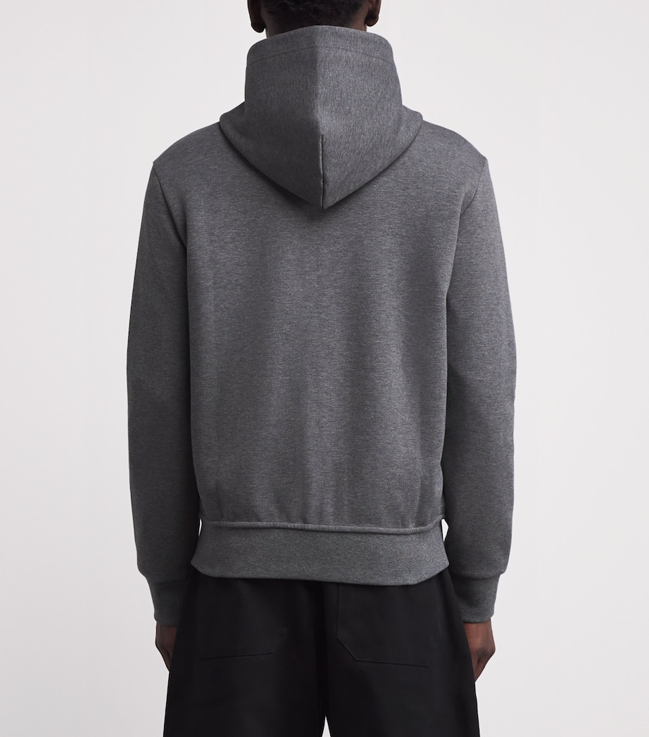 Cotton-Blend Zip-Up Hoodie GREY Image 4