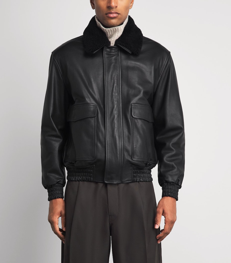 Arma Mens Bari Leather Jacket Black Image 4