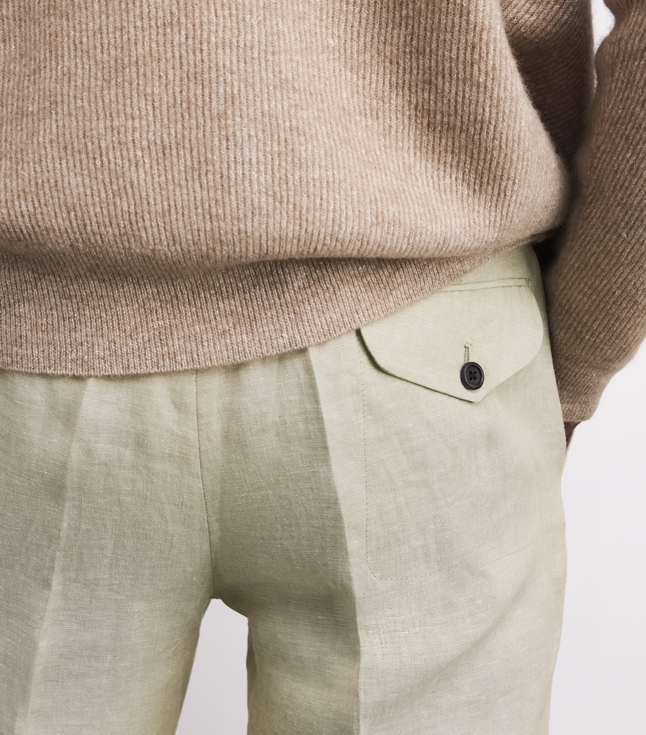 Linen Drawstring Trousers 5401-NATURALE Image 6