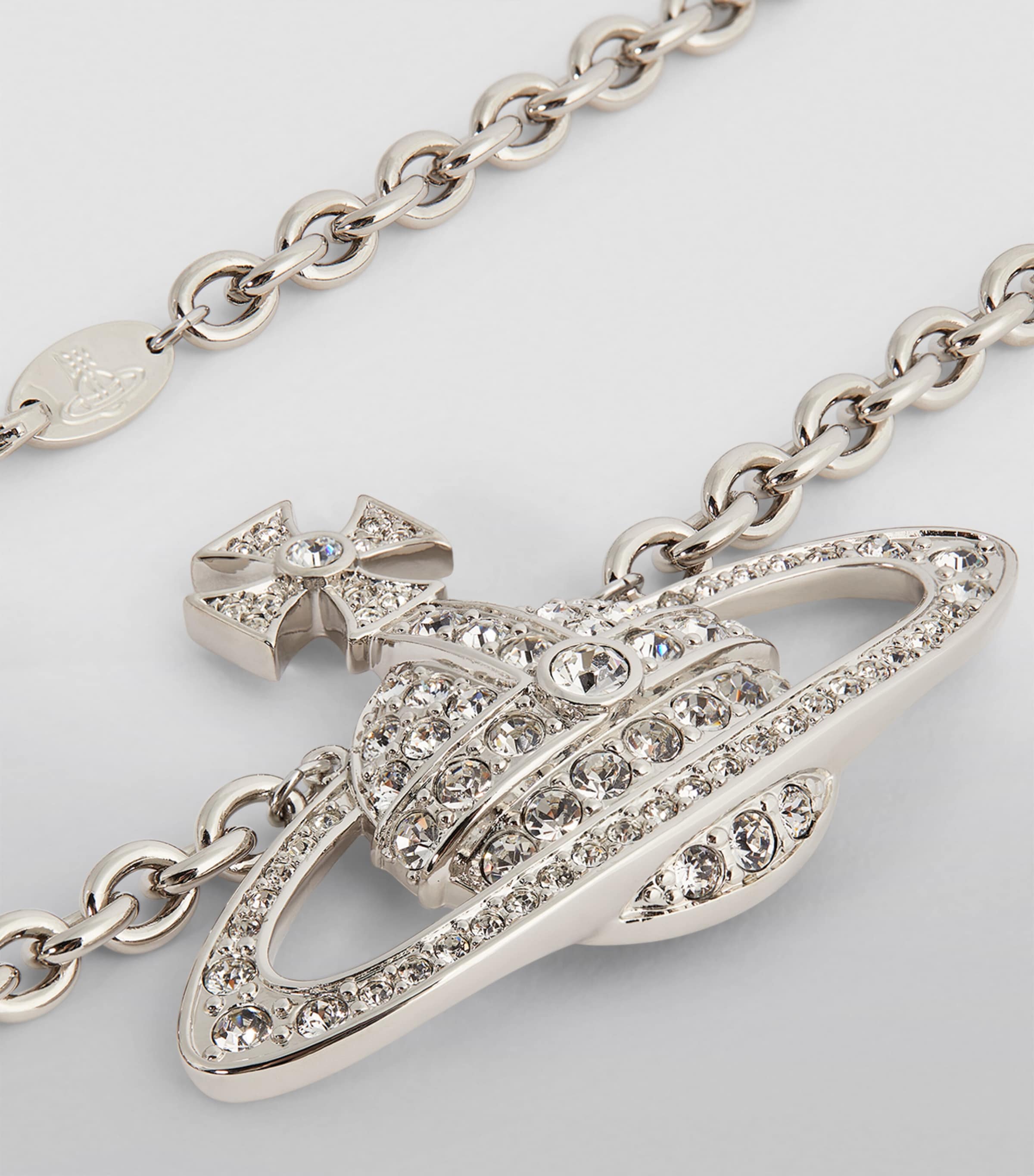 Vivienne Westwood Embellished Bas Relief Necklace Platinum/cystl Image 6