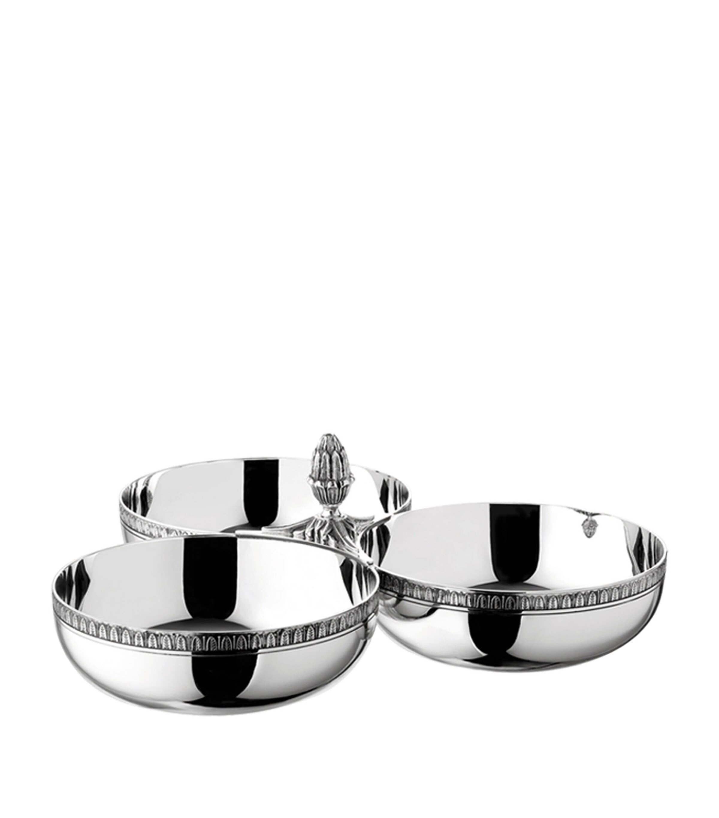 Christofle Malmaison Triple Bowl Server In Silver