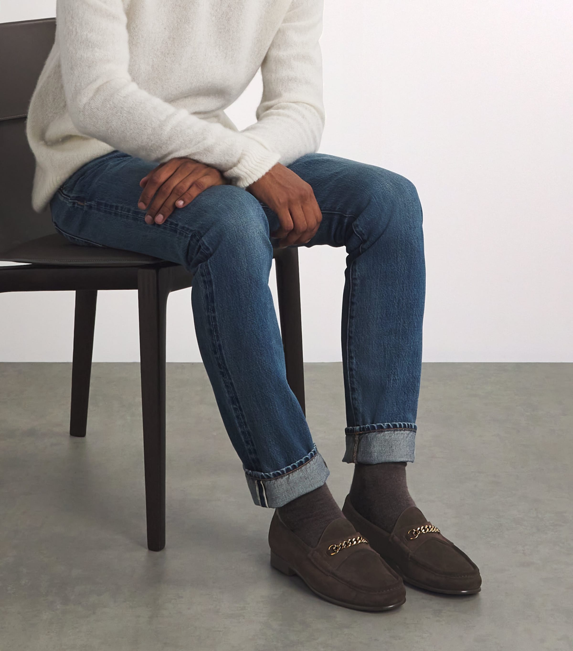 TOMFORDトムフォード チェーンローファー 6 1/2 TOM FORD トムフォード ローファー 良好 10 ブラック レザー