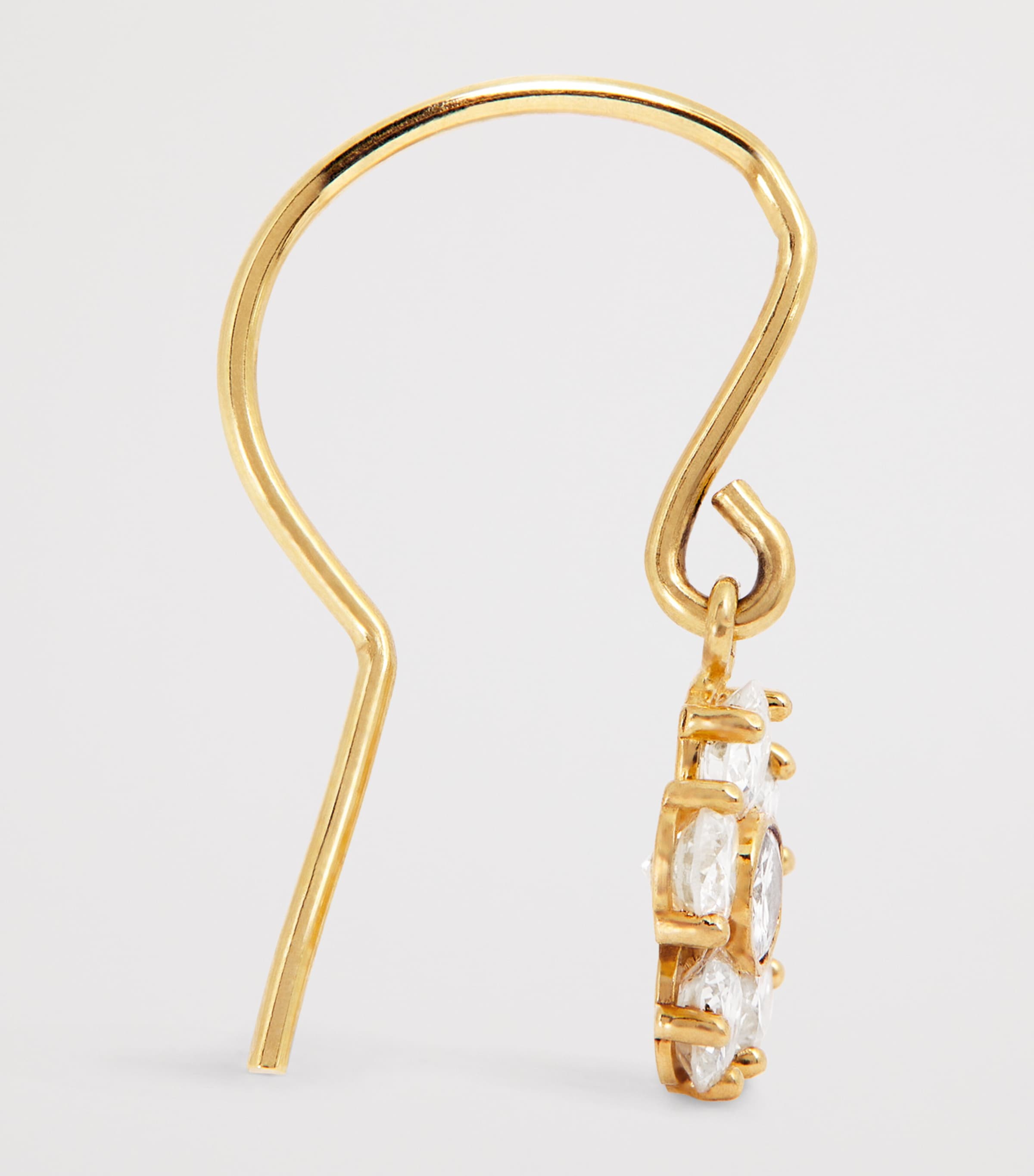 Large Yellow Gold and Diamond Edith Earrings YELLOW GOLD Image 4