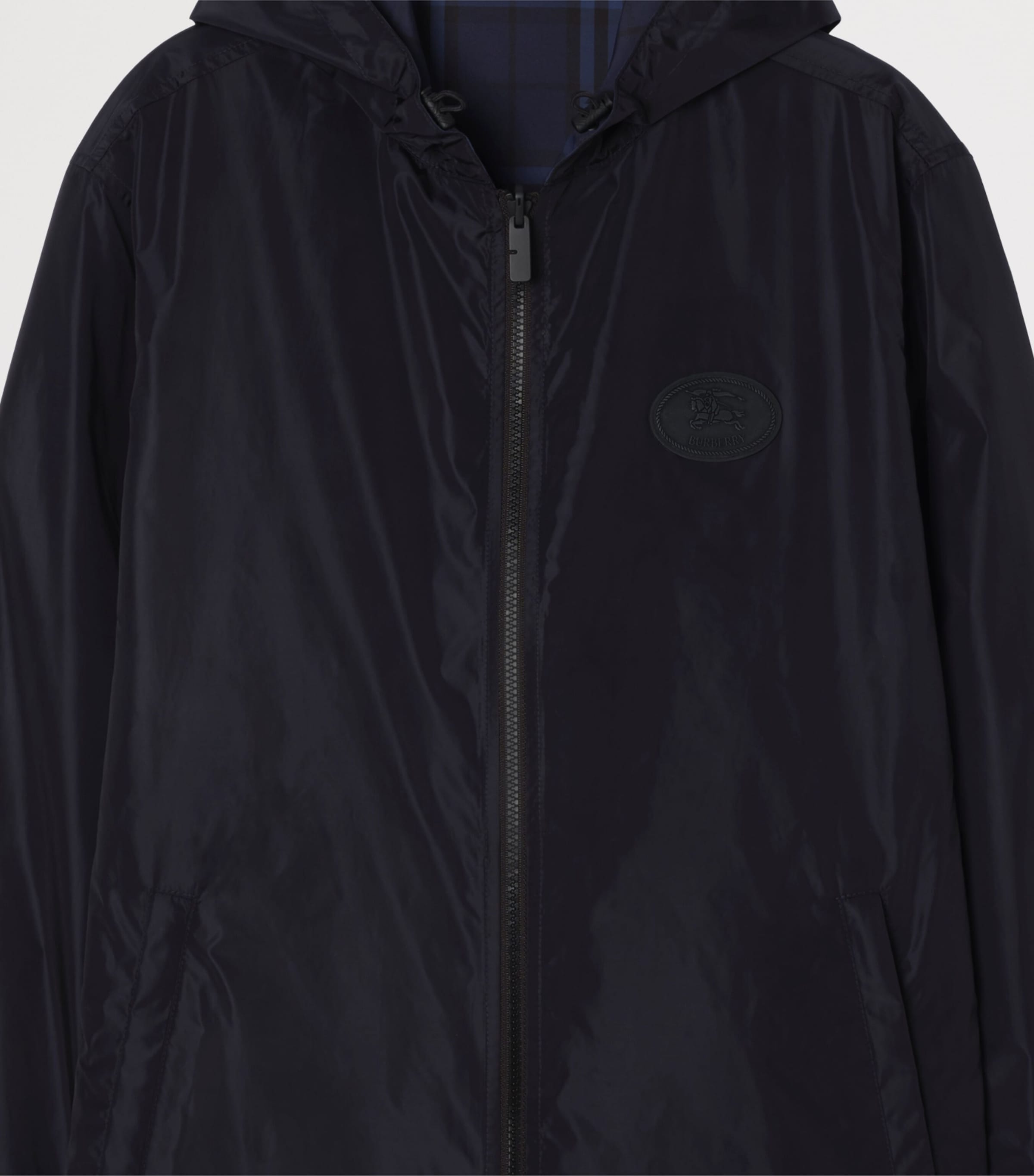 Burberry Mens Reversible Check Newport Jacket Dark Ink Blue Ip Chk Image 2