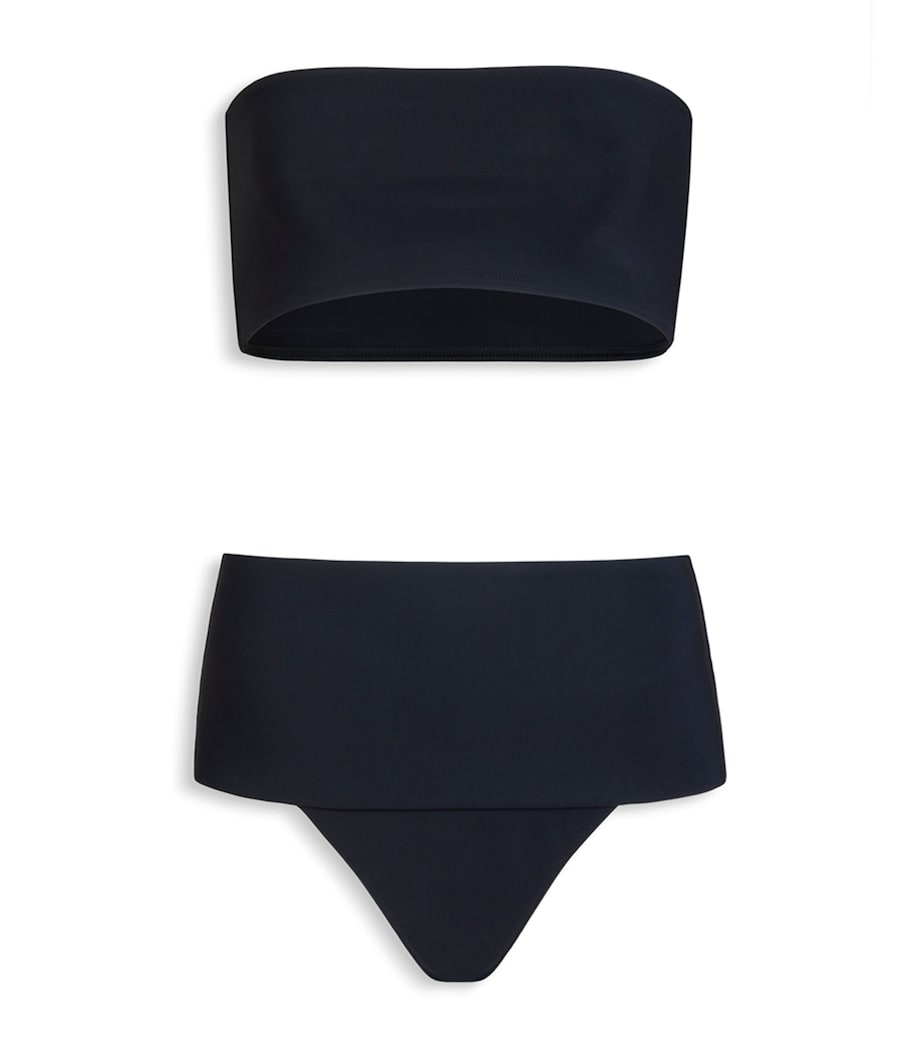 Alaïa Womens Bonded Bandeau Bikini Black Image 1