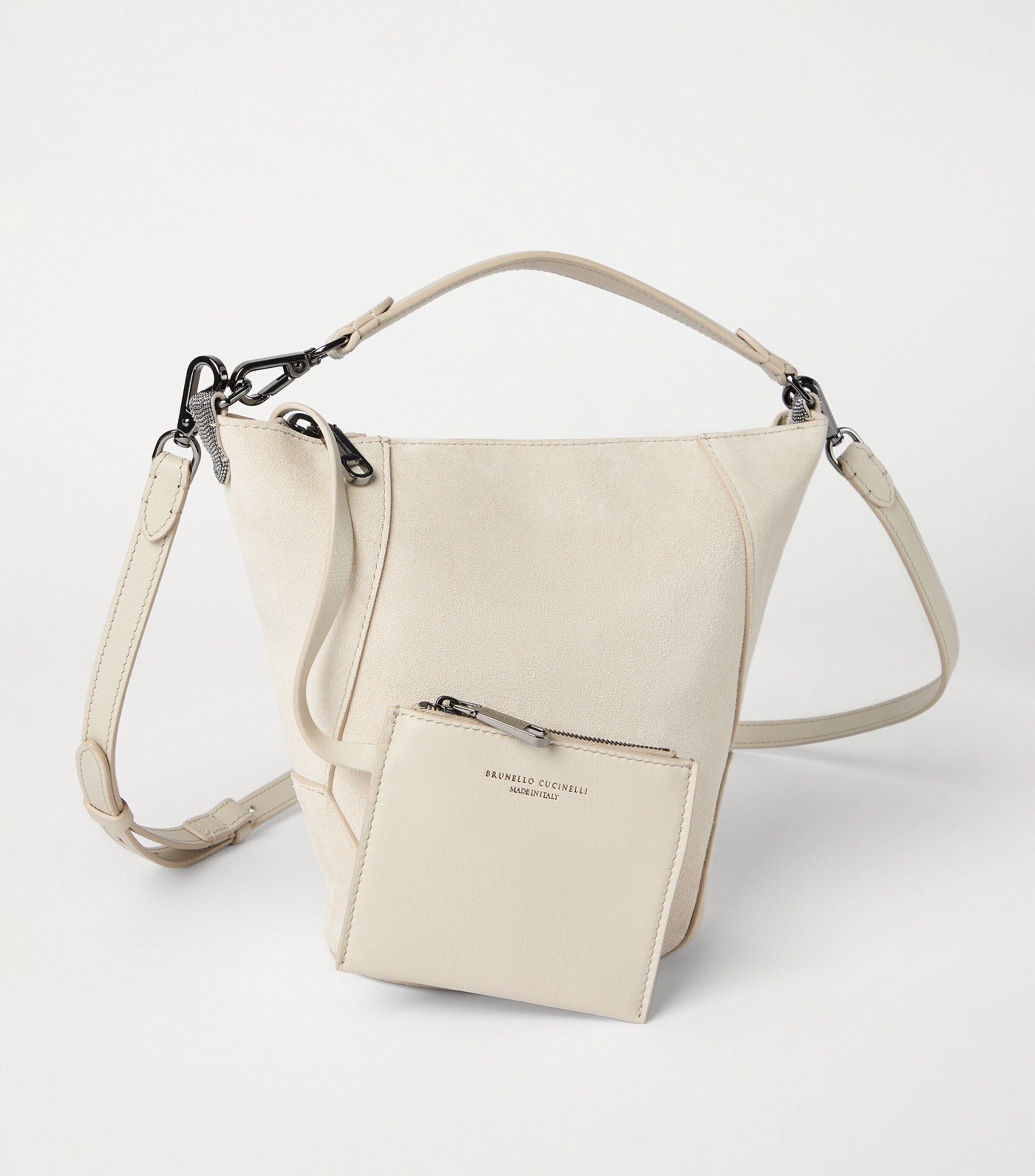 Brunello Cucinelli Suede BC Duo Cross-Body Bag Image 3