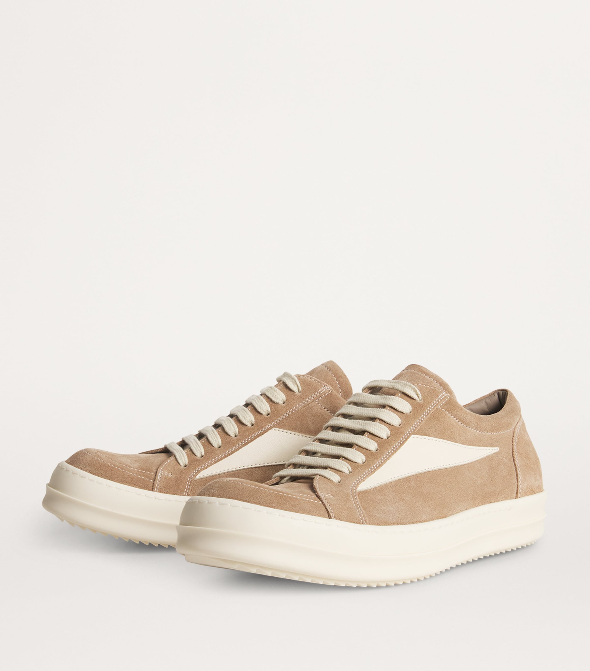 Rick Owens Suede Vintage Low-Top Sneakers Flesh/milk/milk Image 3