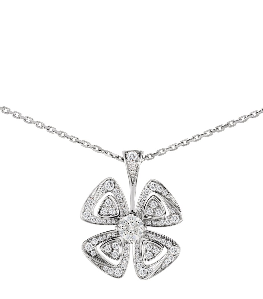 Bvlgari White Gold and Diamond Fiorever Necklace White Gold Image 1
