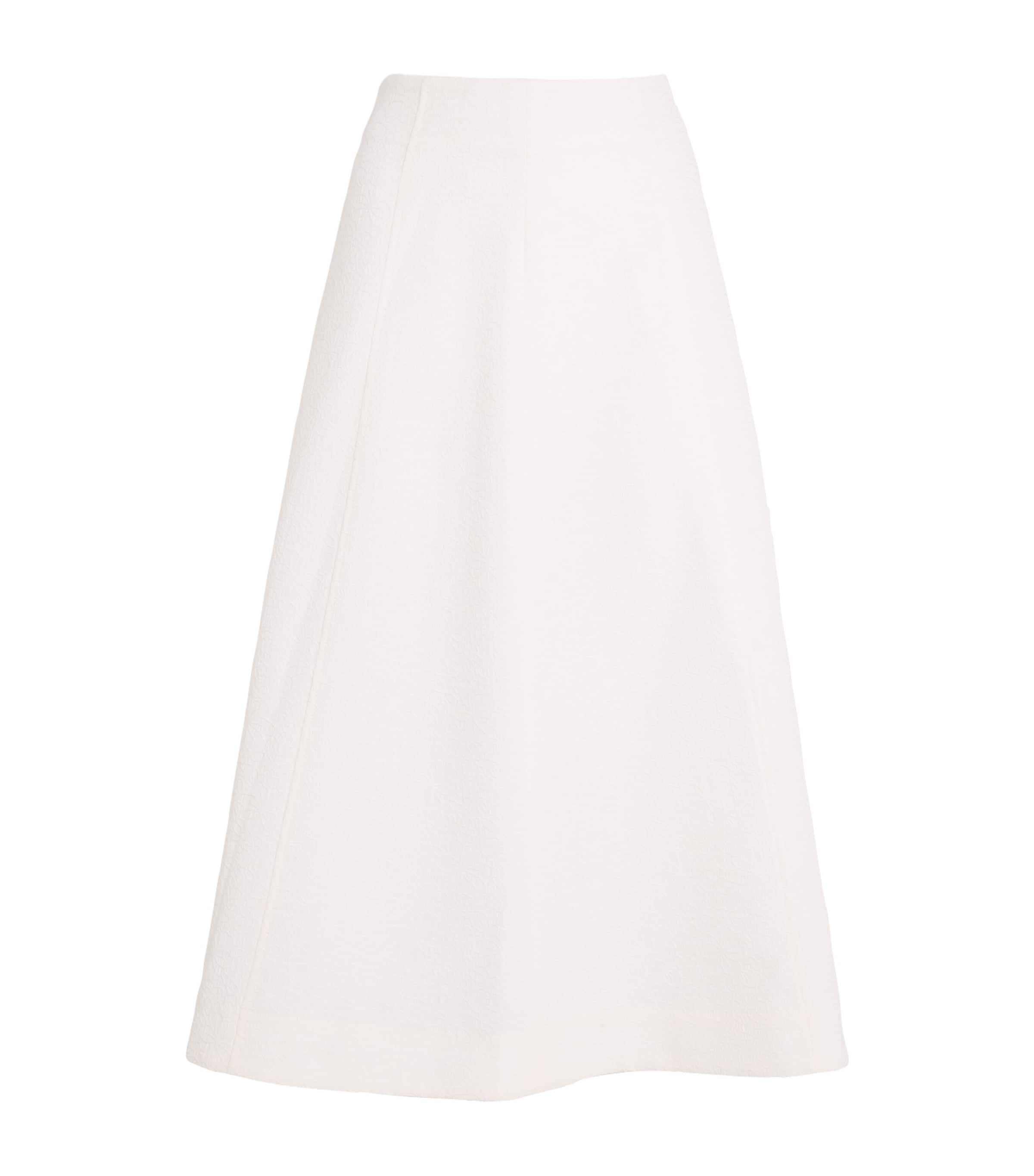 Shop Veronica Beard Floral Jacquard Fellini Midi Skirt In Ivory