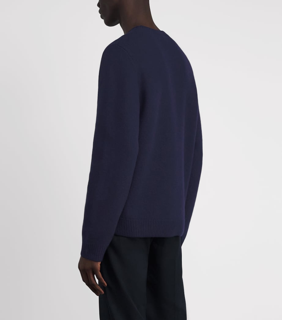 Merino Wool Edward Logo Sweater IAK - DARK NAVY Image 4