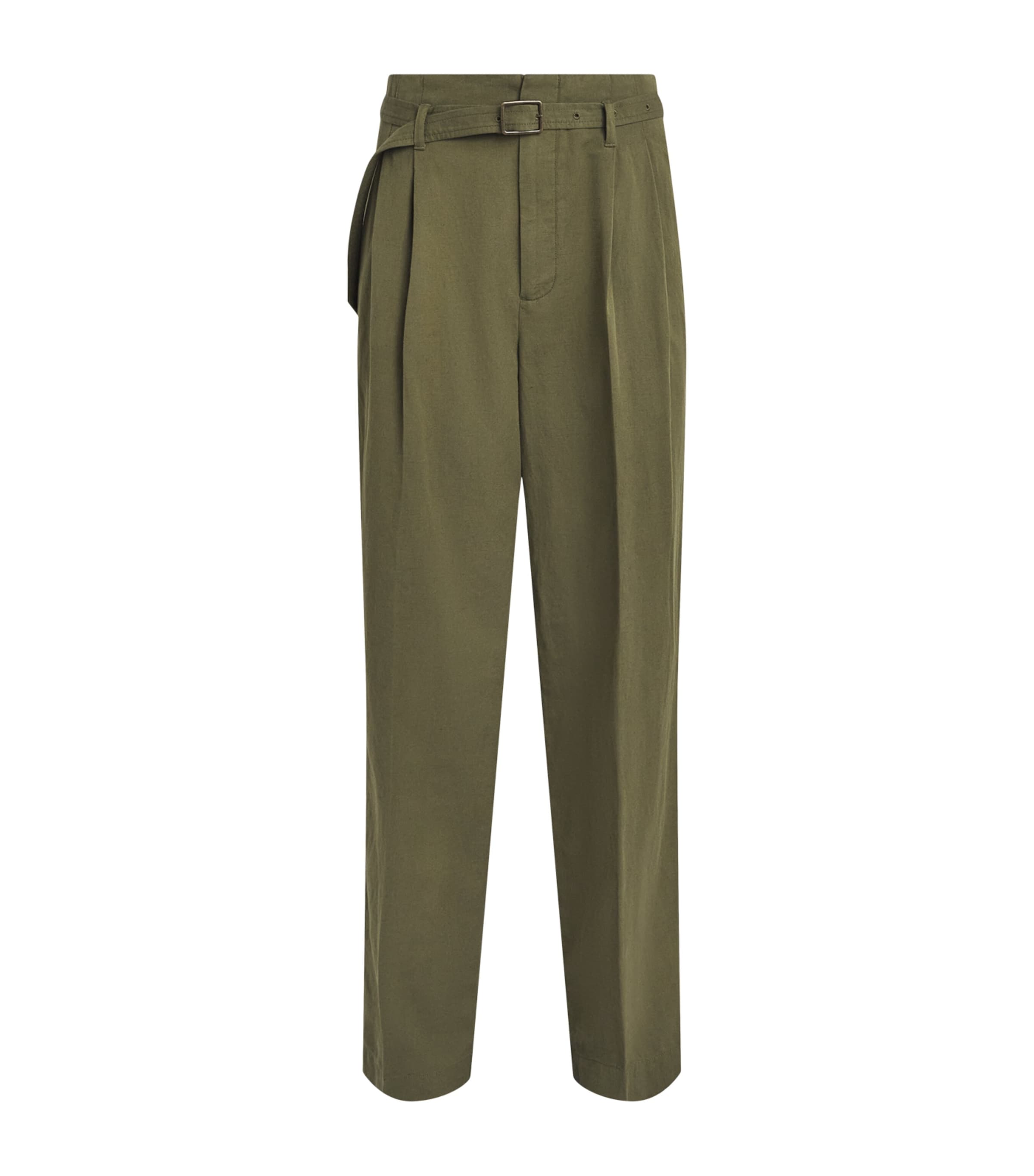 Polo Ralph Lauren Womens Woven Belted Trousers Olive Image 1