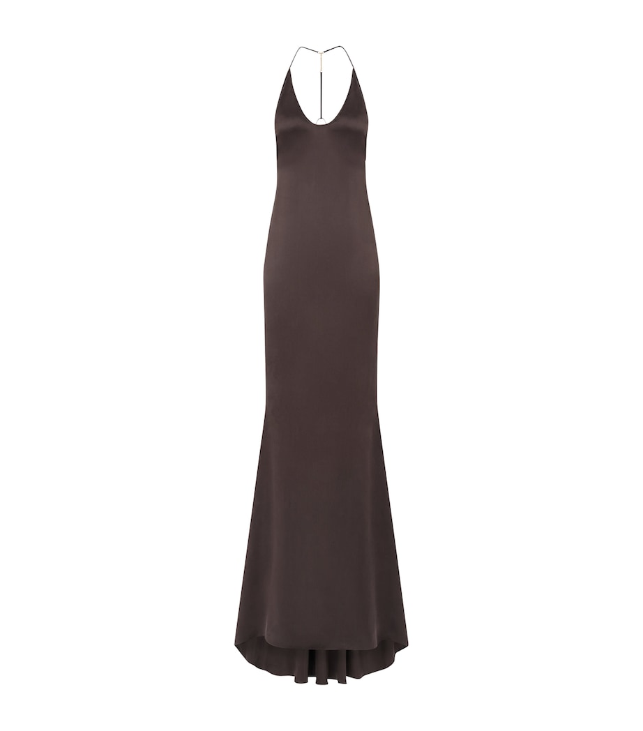 tom ford open-back halterneck maxi dress Tom Ford, Ribbed-knit halterneck lam Maxi dress, Women, Silver, S, Dresses, Materialmix