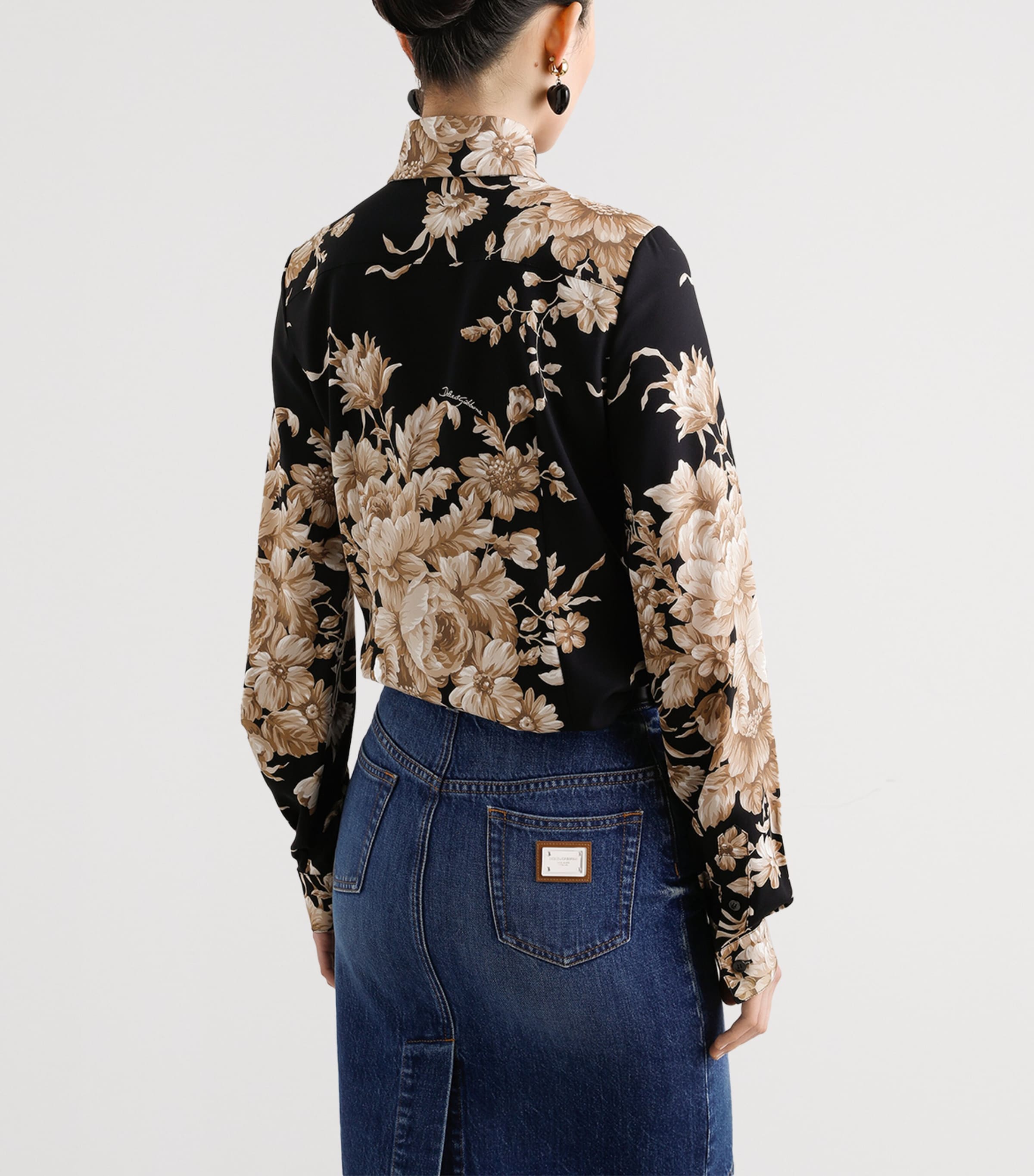 Silk-Blend Rose Print Shirt HN4OX-ROSE CRETONNE Image 2