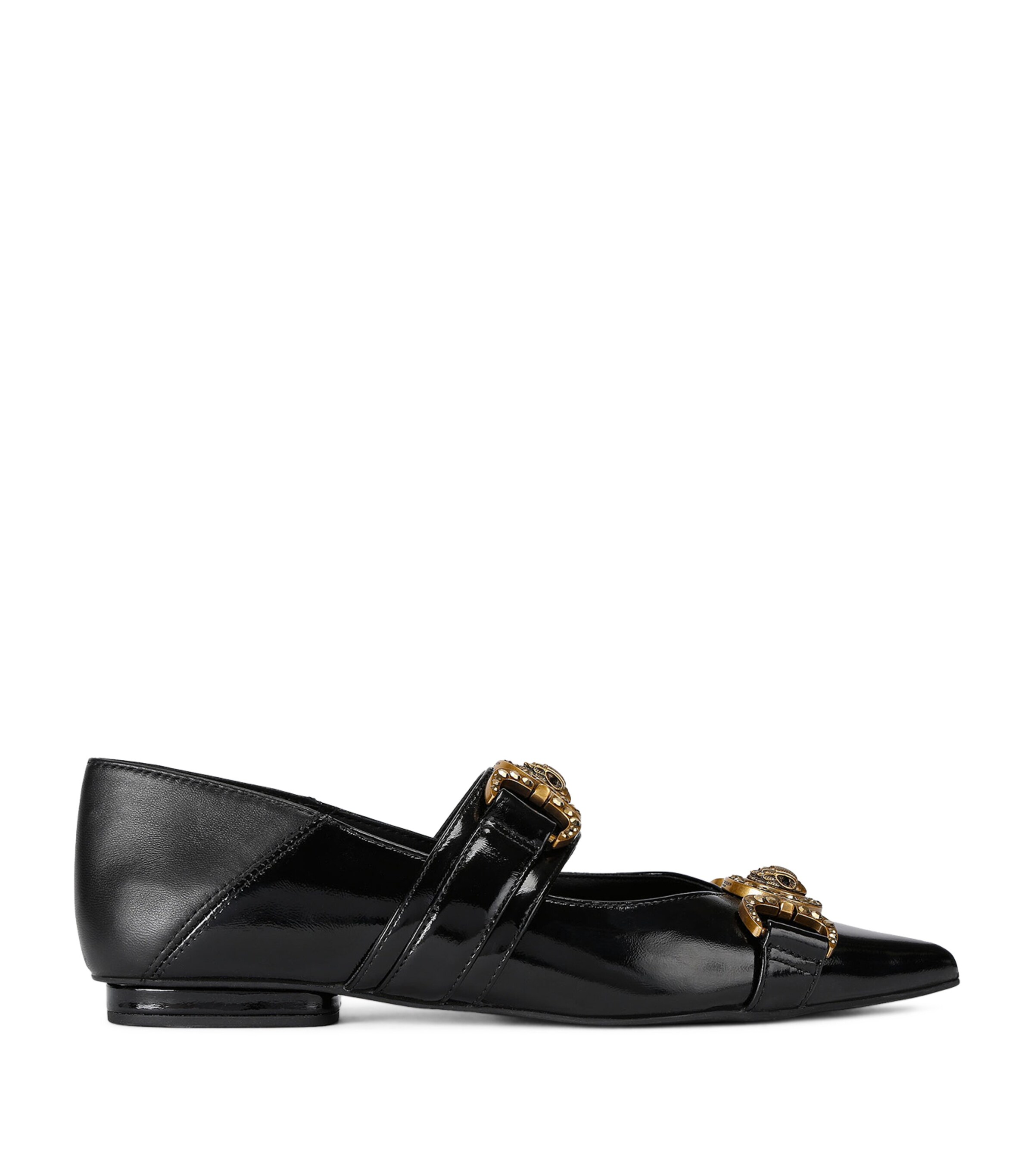 Kurt Geiger London Leather Embellished Mansion Flats Black Image 1