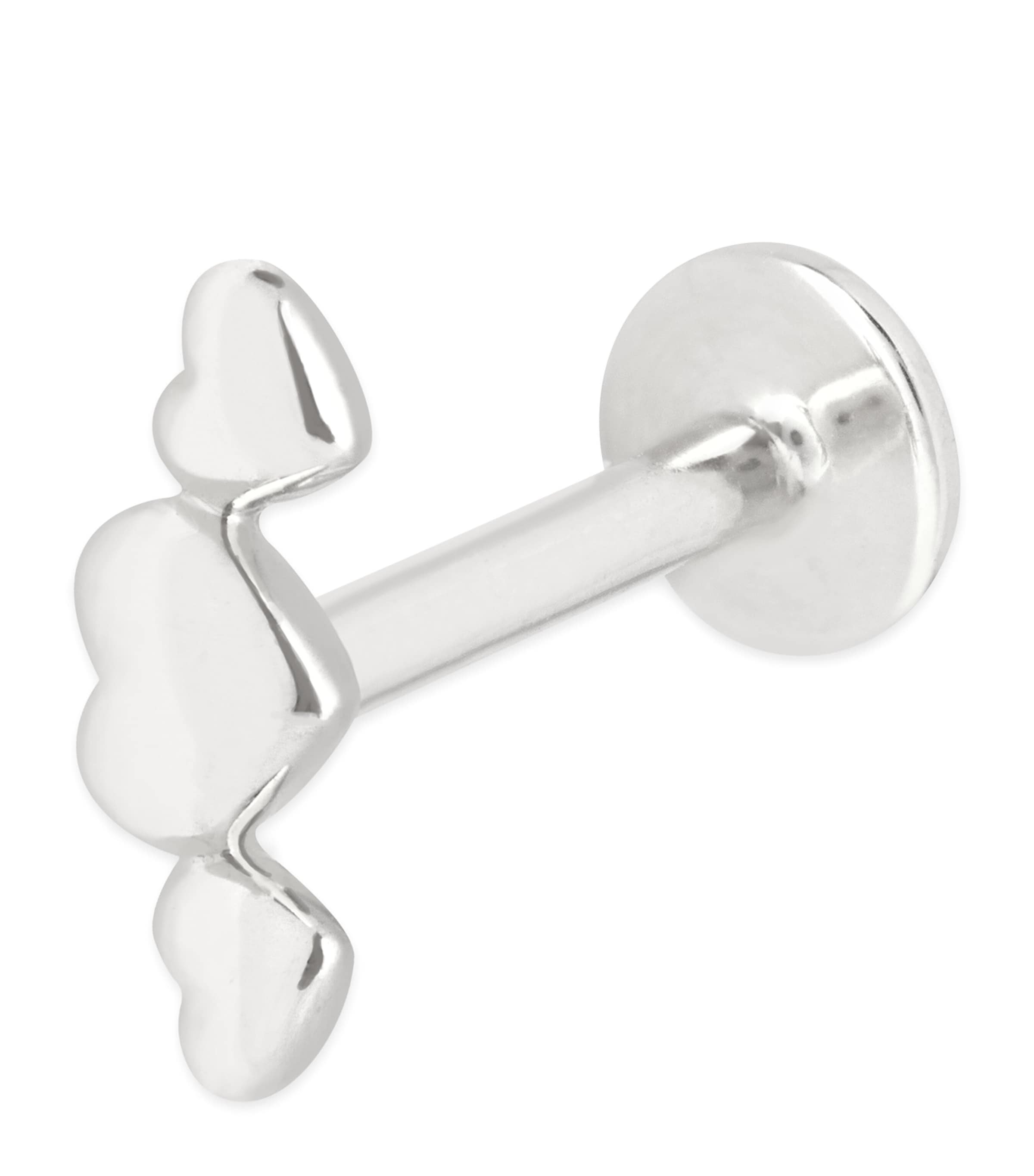 Astrid & Miyu White Gold Heart Cluster Single Stud Earring In Silver