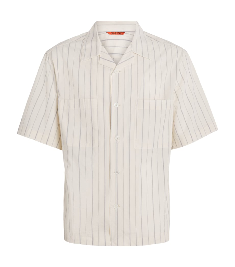 Barena Mens Cotton Bowling Shirt Navy Image 1
