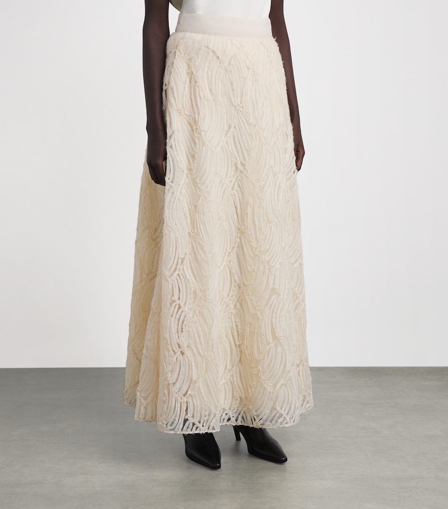 ME+EM Womens Tulle Maxi Skirt Cream Image 4