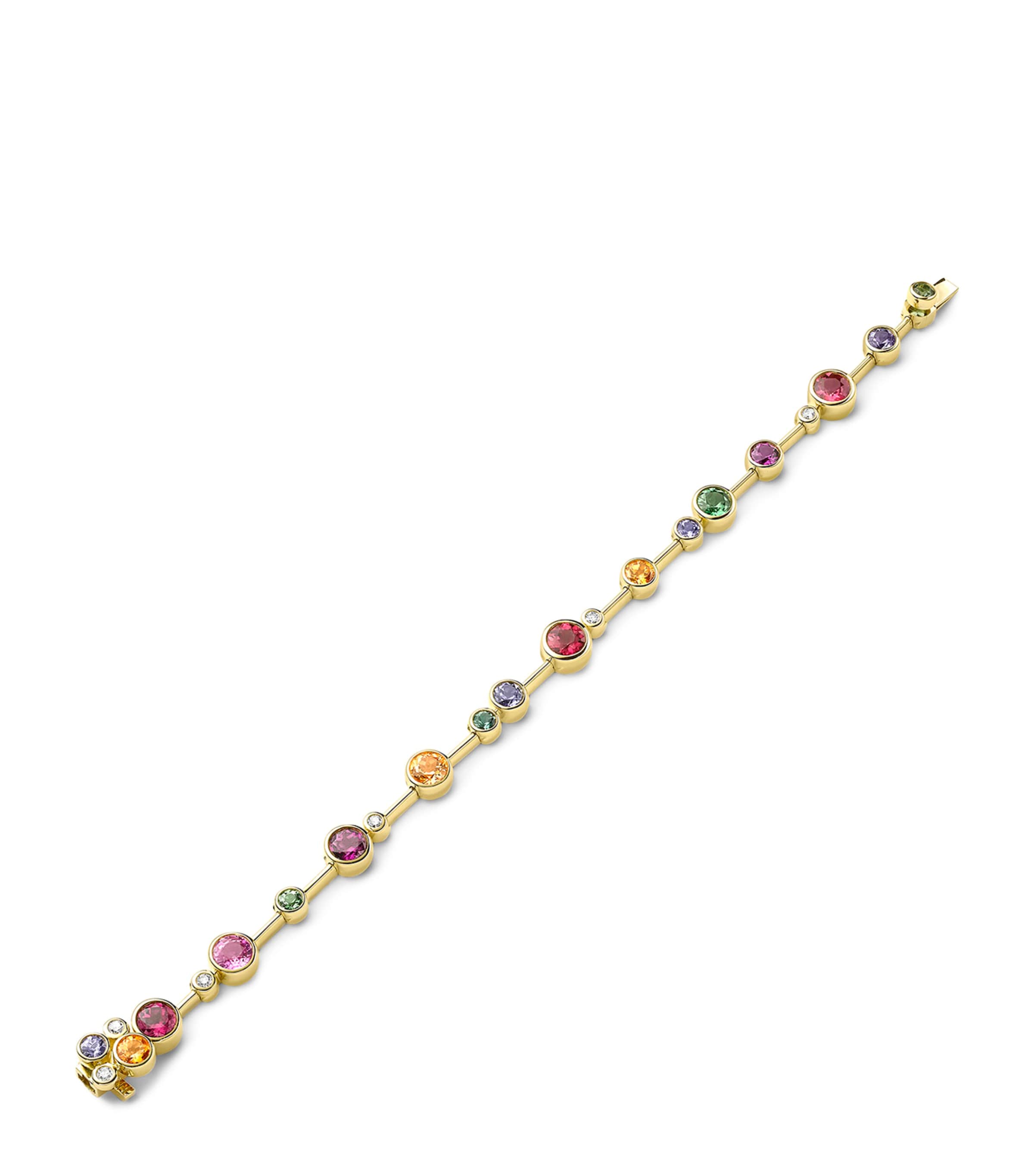 Boodles Yellow Gold, Diamond and Multicoloured Gemstone Raindance Bracelet Carat Yellow Gold Image 1