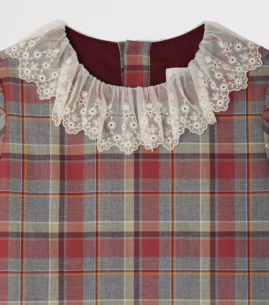 Check Print Dress (4-8 Years) CA BORDEAUX Image 3