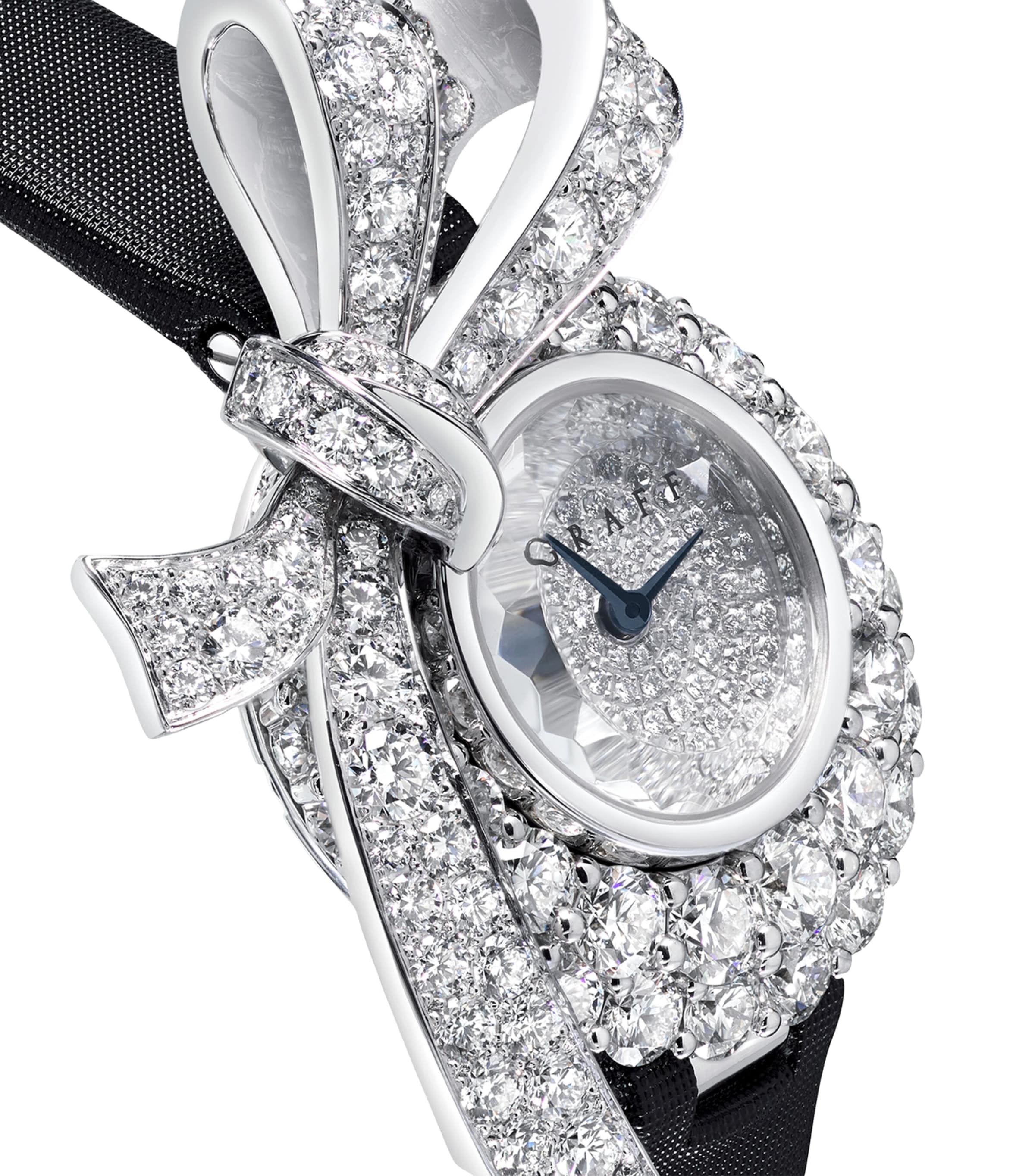 White Gold and Diamond Tilda's Bow Watch 22.5mm BLACK Image 3