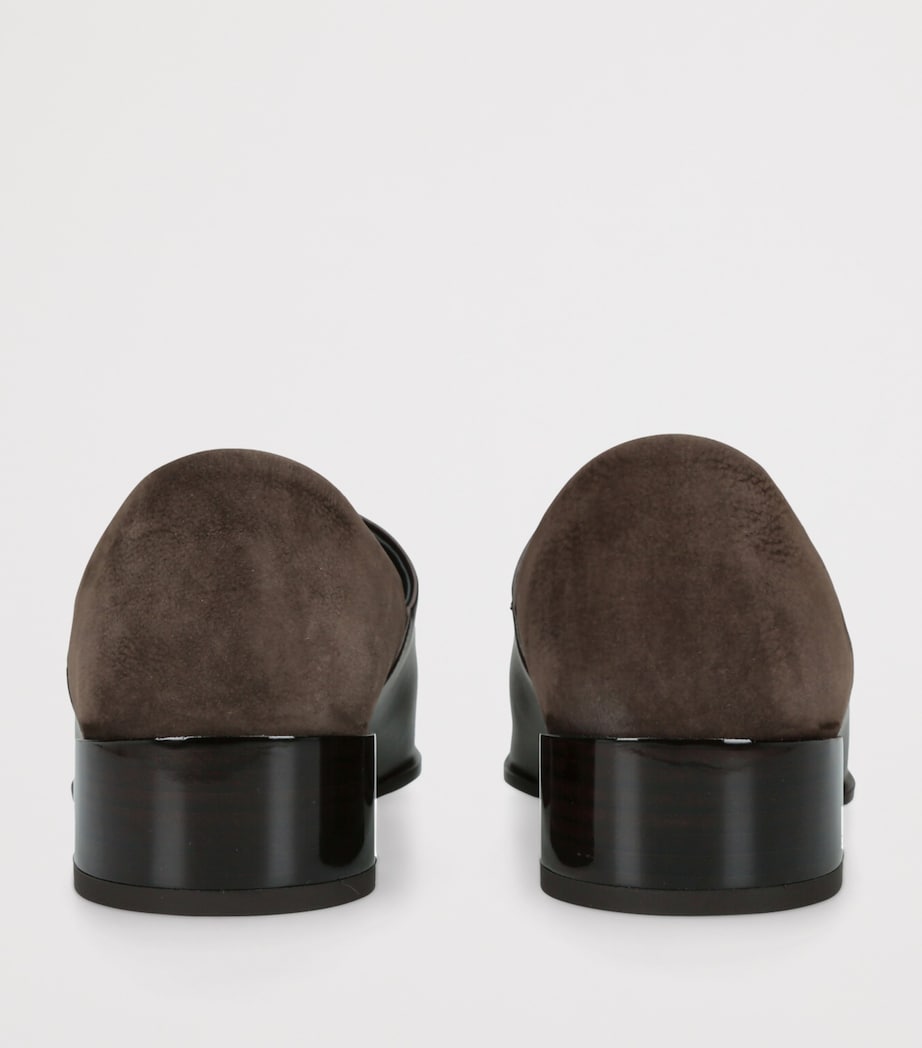 Leather Square-Toe Loafers 20 WINE Image 2