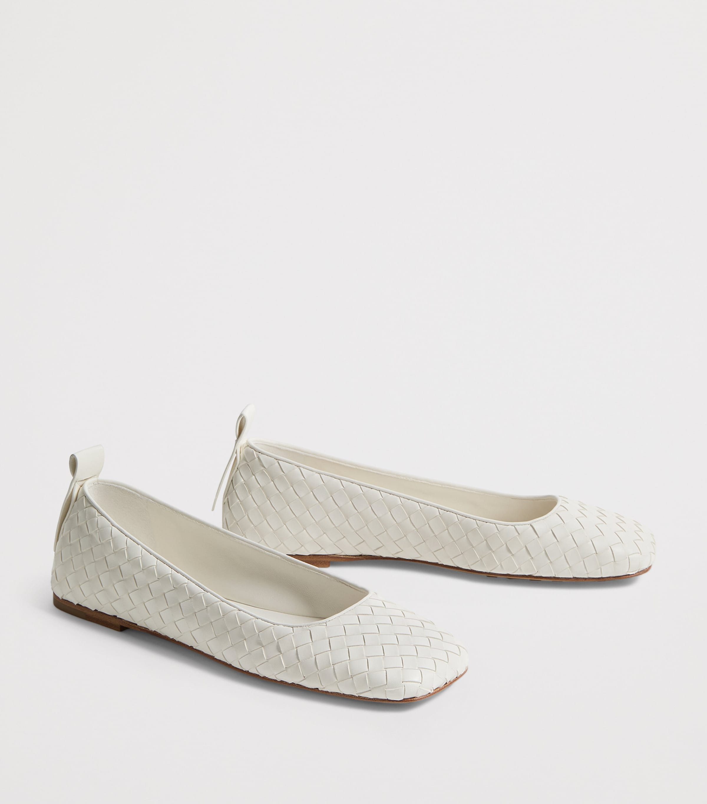 Bottega Veneta Womens Leather Intrecciato Ballet Flats Image 3
