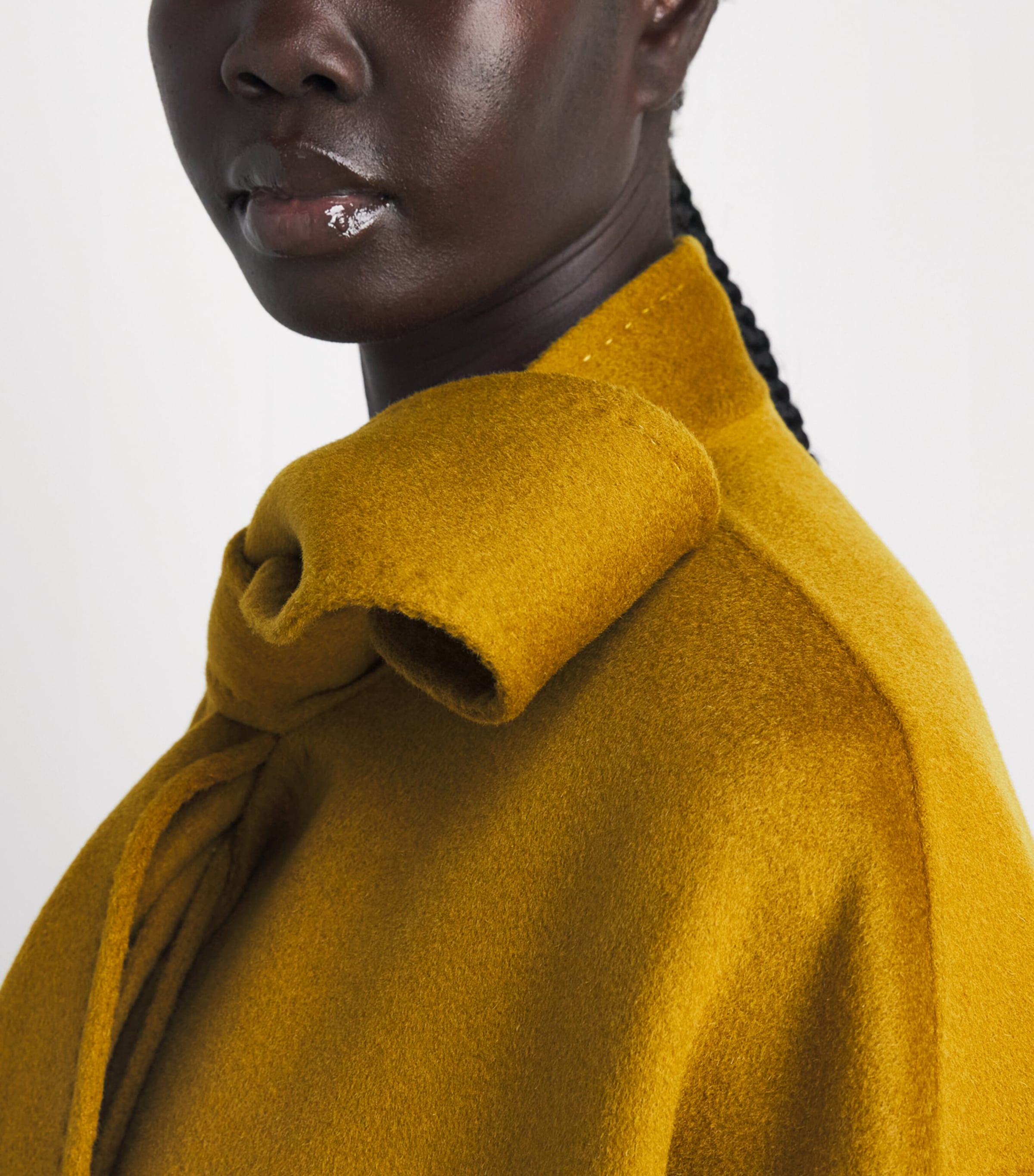 Wolk Morais Womens Cashmere Belleville Trench Coat Chartreuse Image 3