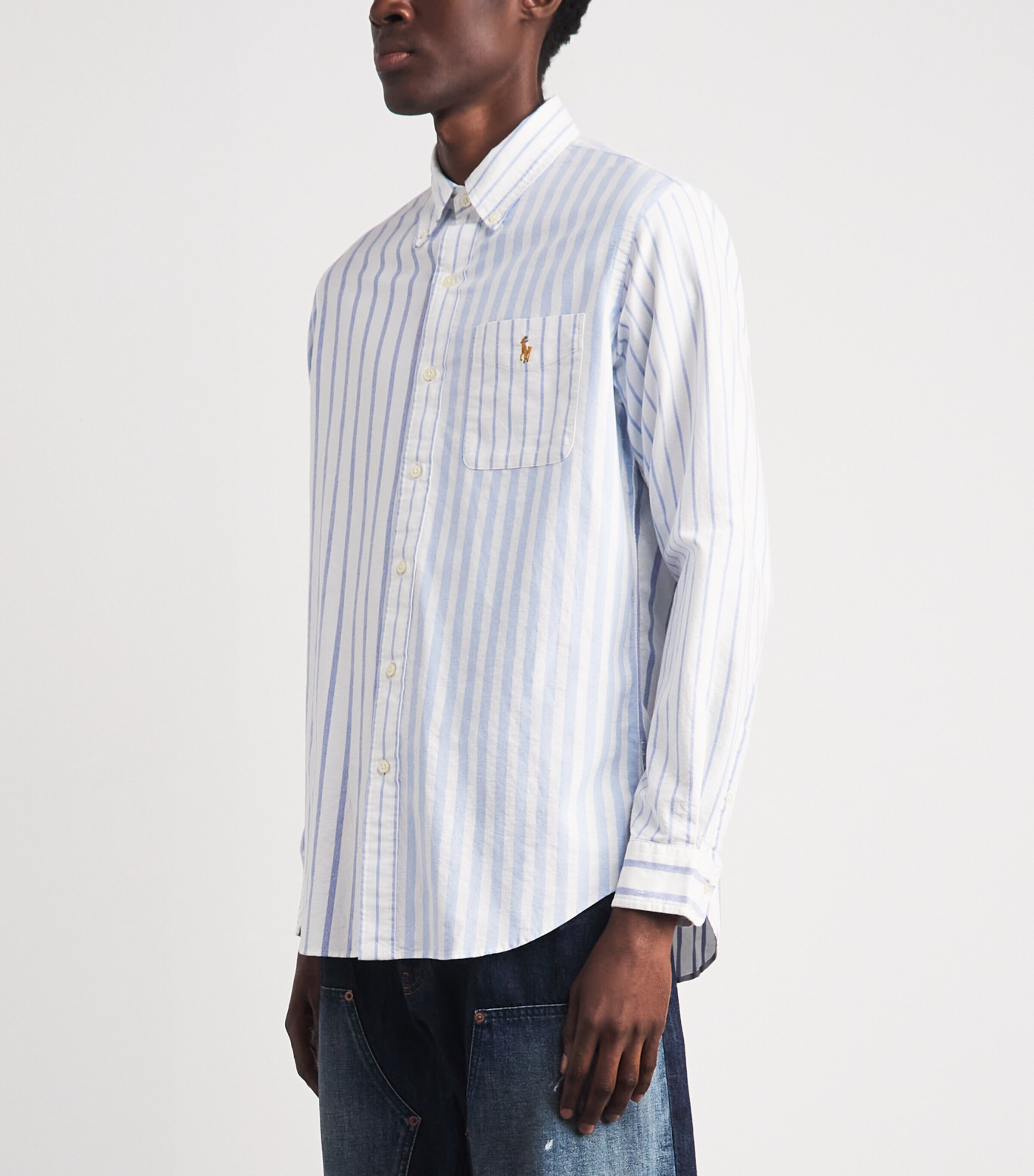 Polo Ralph Lauren Mens Stripe Patchwork Oxford Shirt Ntical Funshirt Image 4