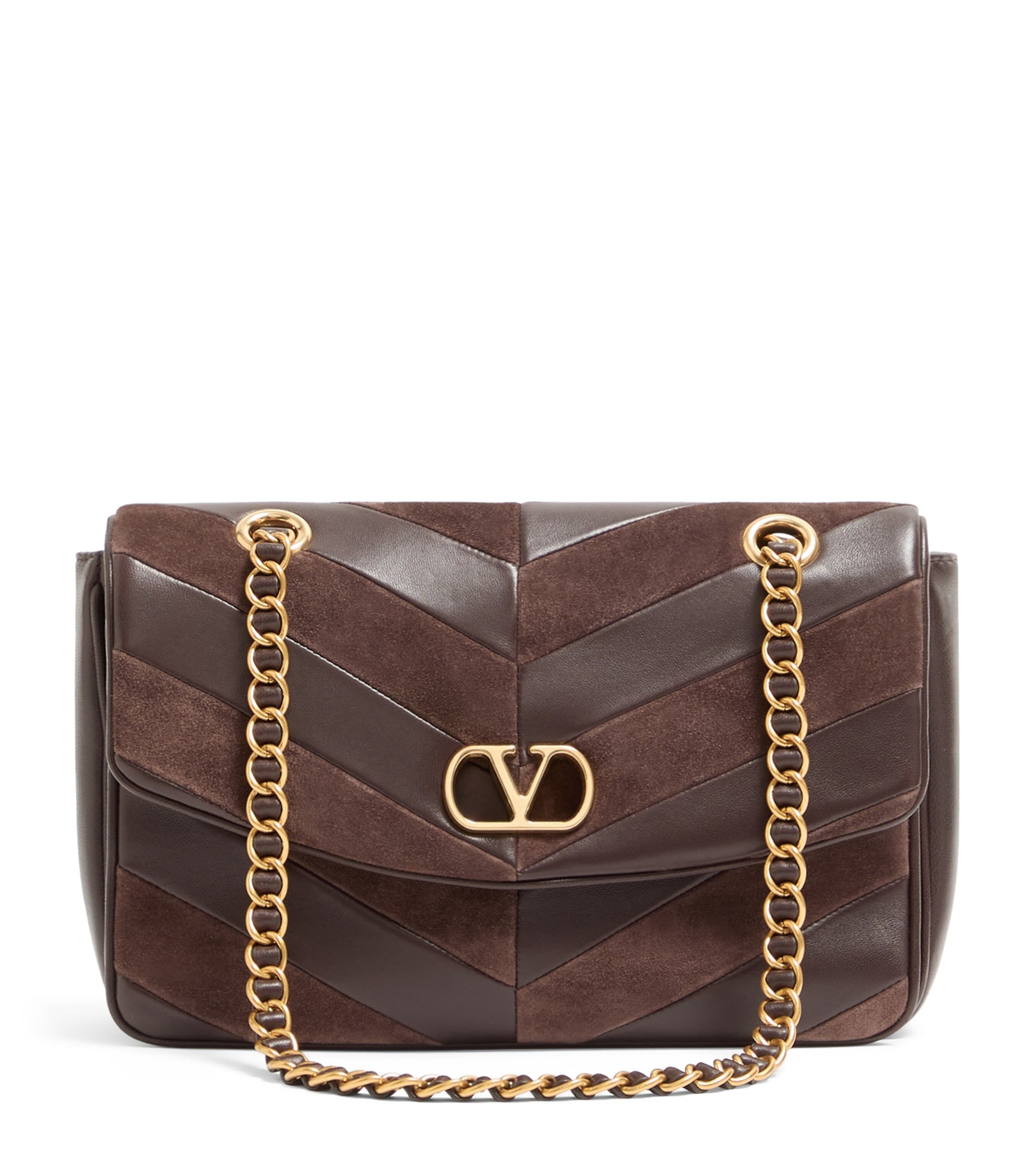Valentino Garavani Womens Lambskin Chevron Djuna Shoulder Bag Image 1