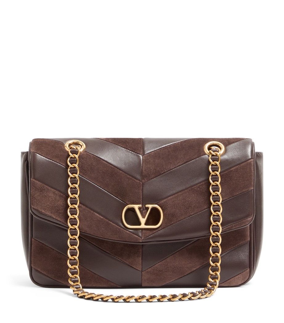 Valentino Garavani Womens Lambskin Chevron Djuna Shoulder Bag Image 1