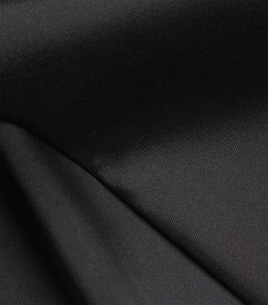 Silk Collarless Midi Coat 001 BLACK Image 5