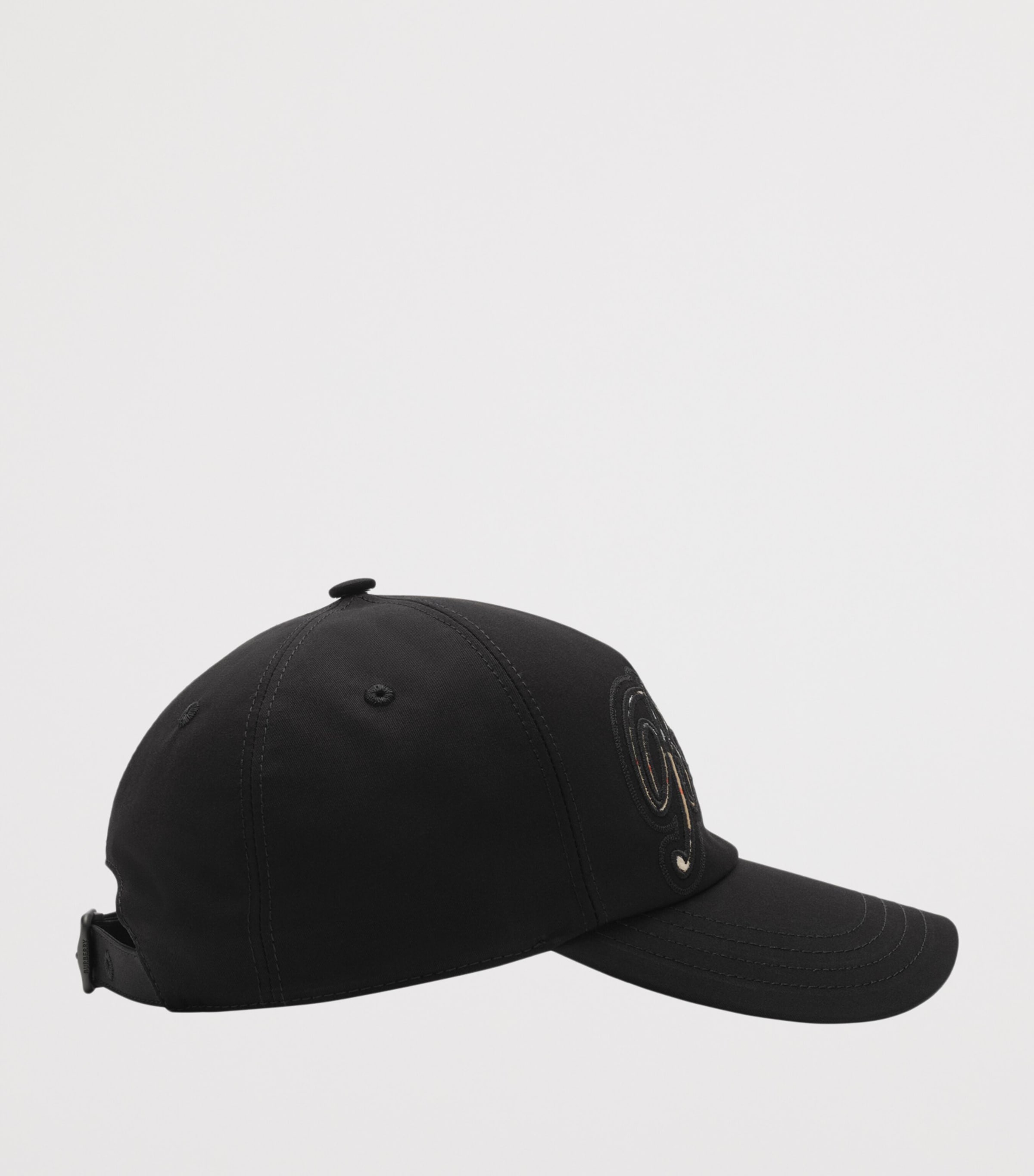 Cotton Gabardine Cursive Logo Cap BLACK Image 2