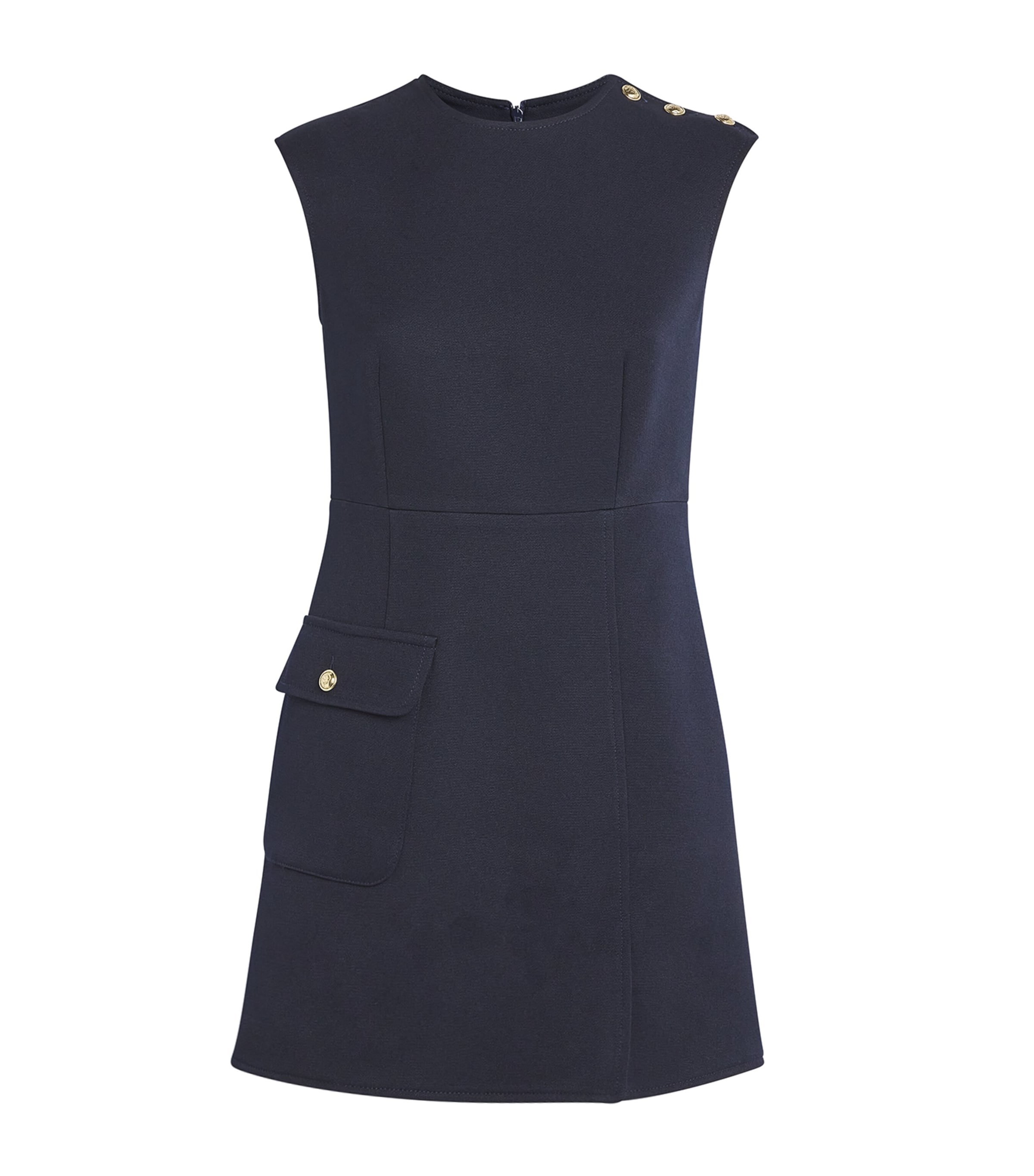 Shop Sandro Button-detail Mini Dress In Blue