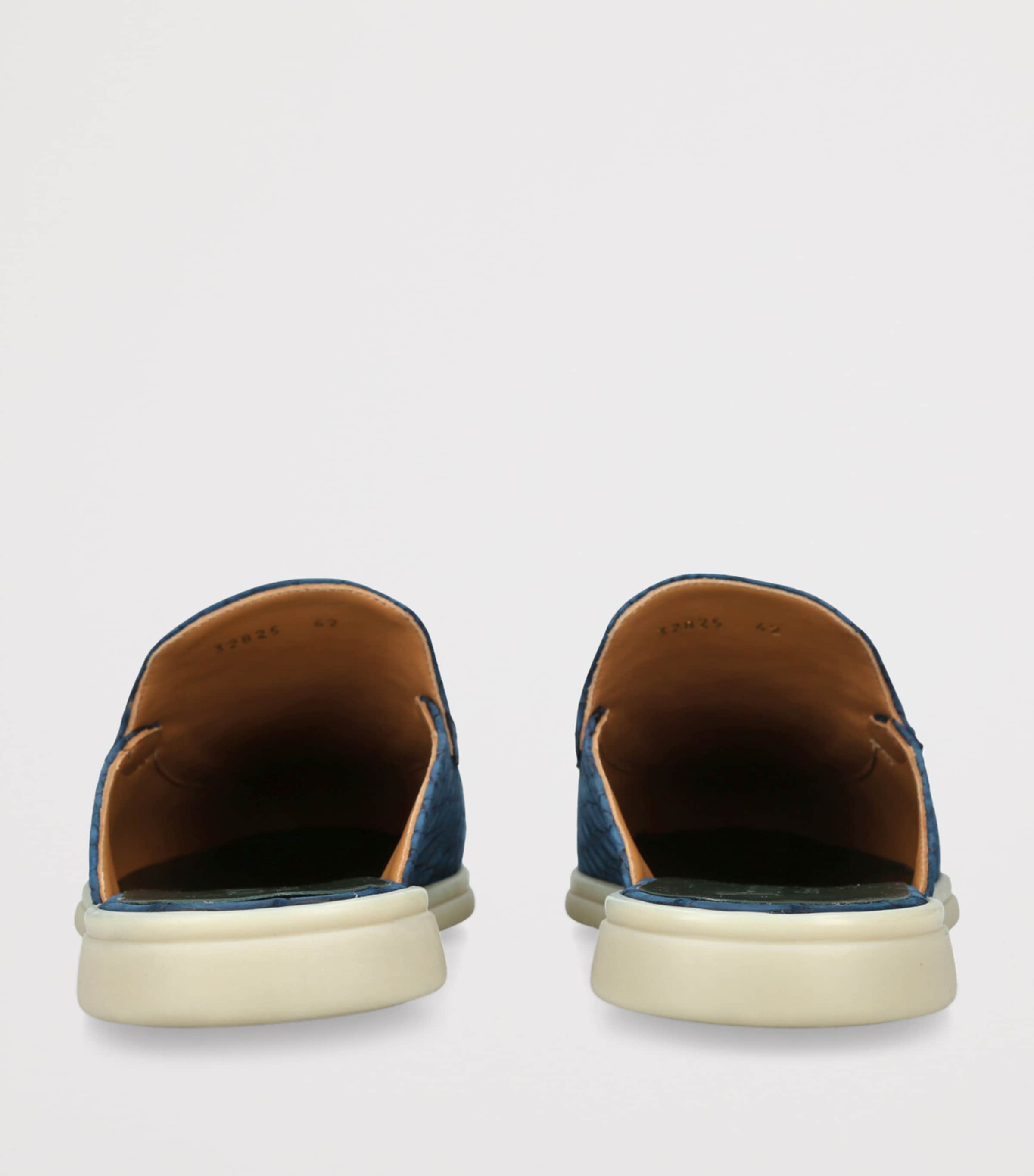 Alligator Leather Mules NAVY Image 2