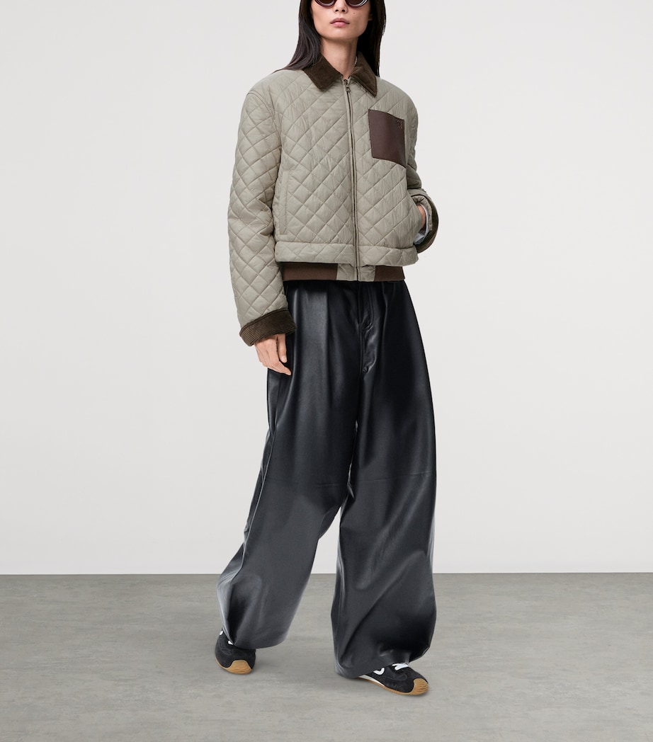 Corduroy-Collar Quilted Jacket MEDIUM GREY Image 2