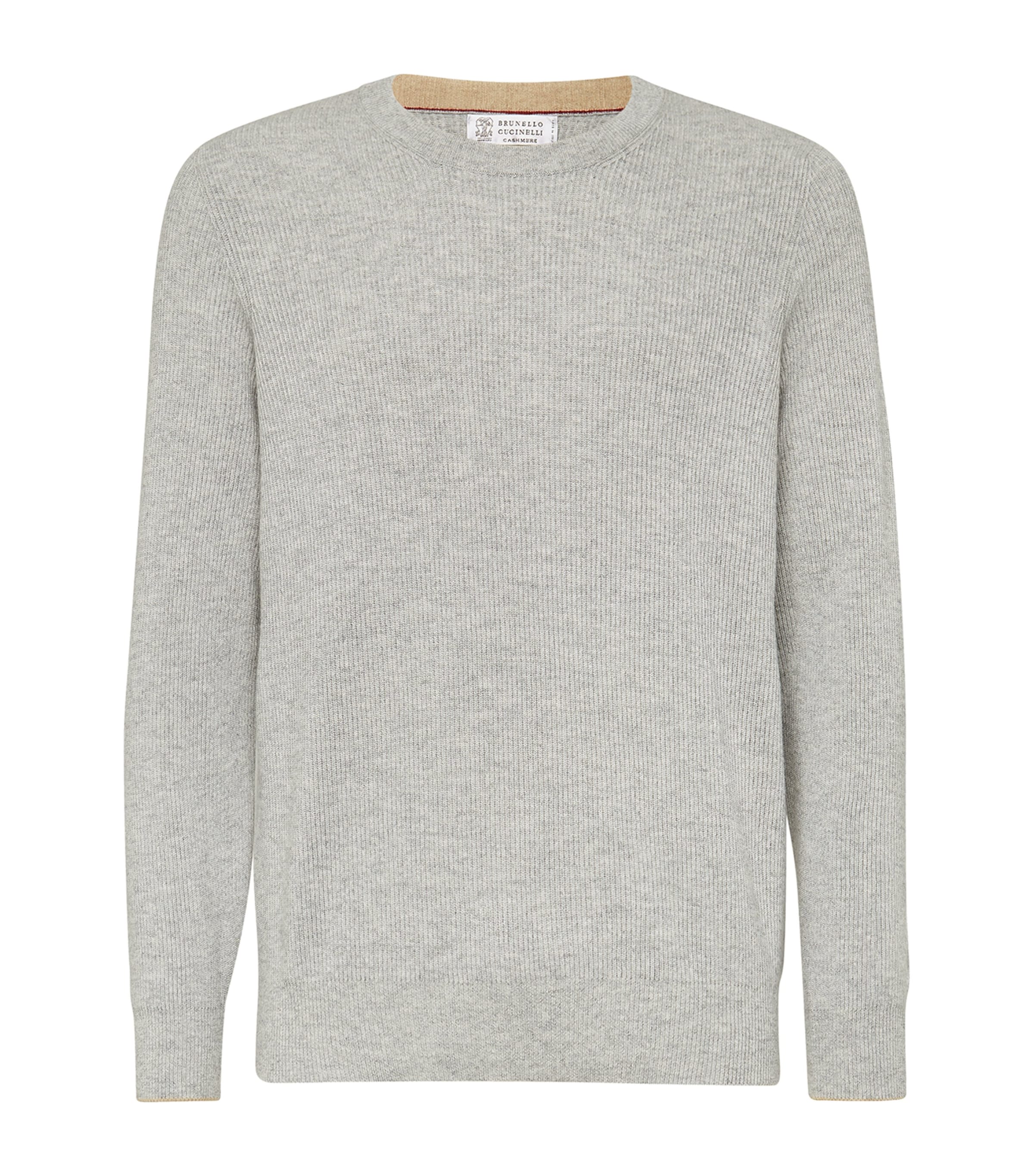 Brunello Cucinelli Crew-neck Cashmere Pullover In Grey