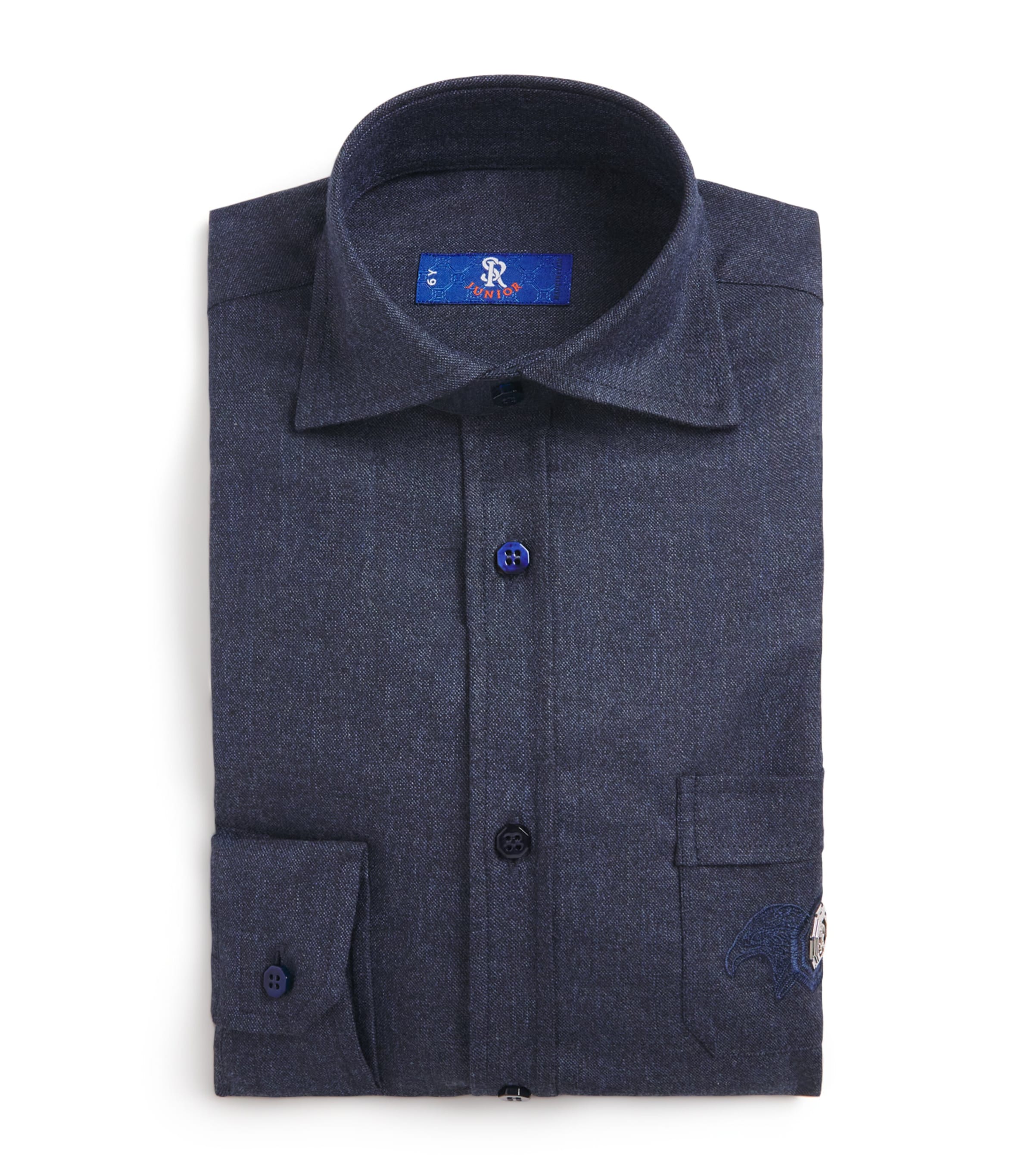 Stefano Ricci Kids Wool Tailored Shirt (6-16 years) Blue Image 1