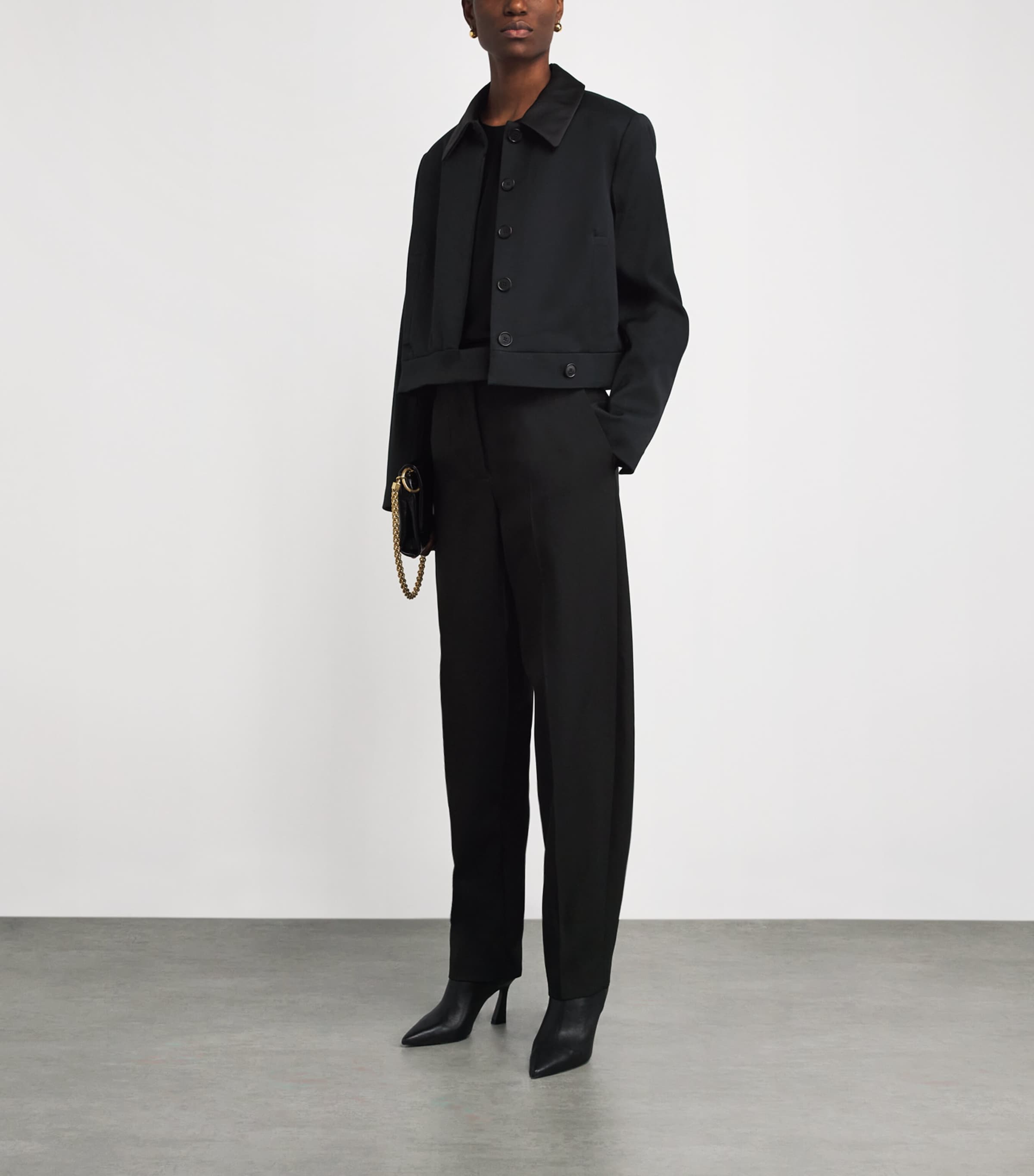 Crepe Aix Tailored Trousers BLACK Image 2