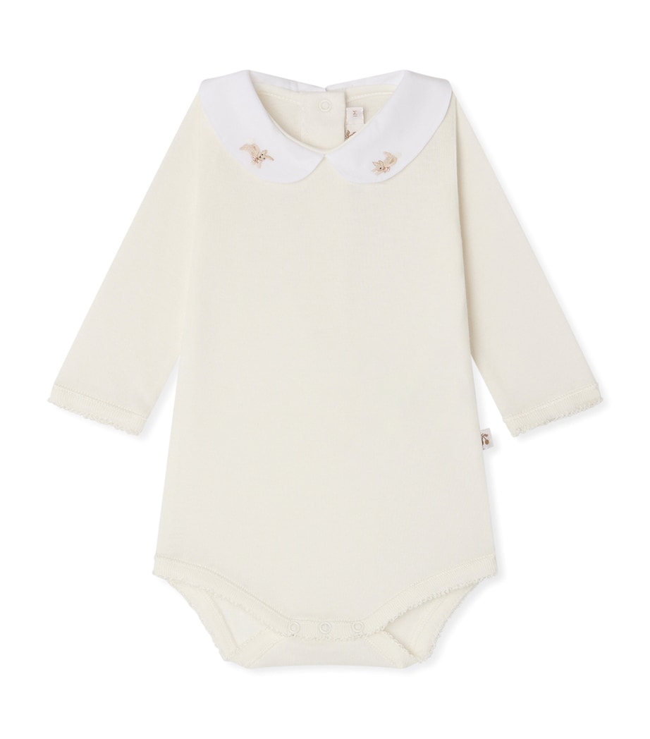 Bonpoint Cotton Collared Bodysuit (1-24 Months) Blanc Lait Image 1