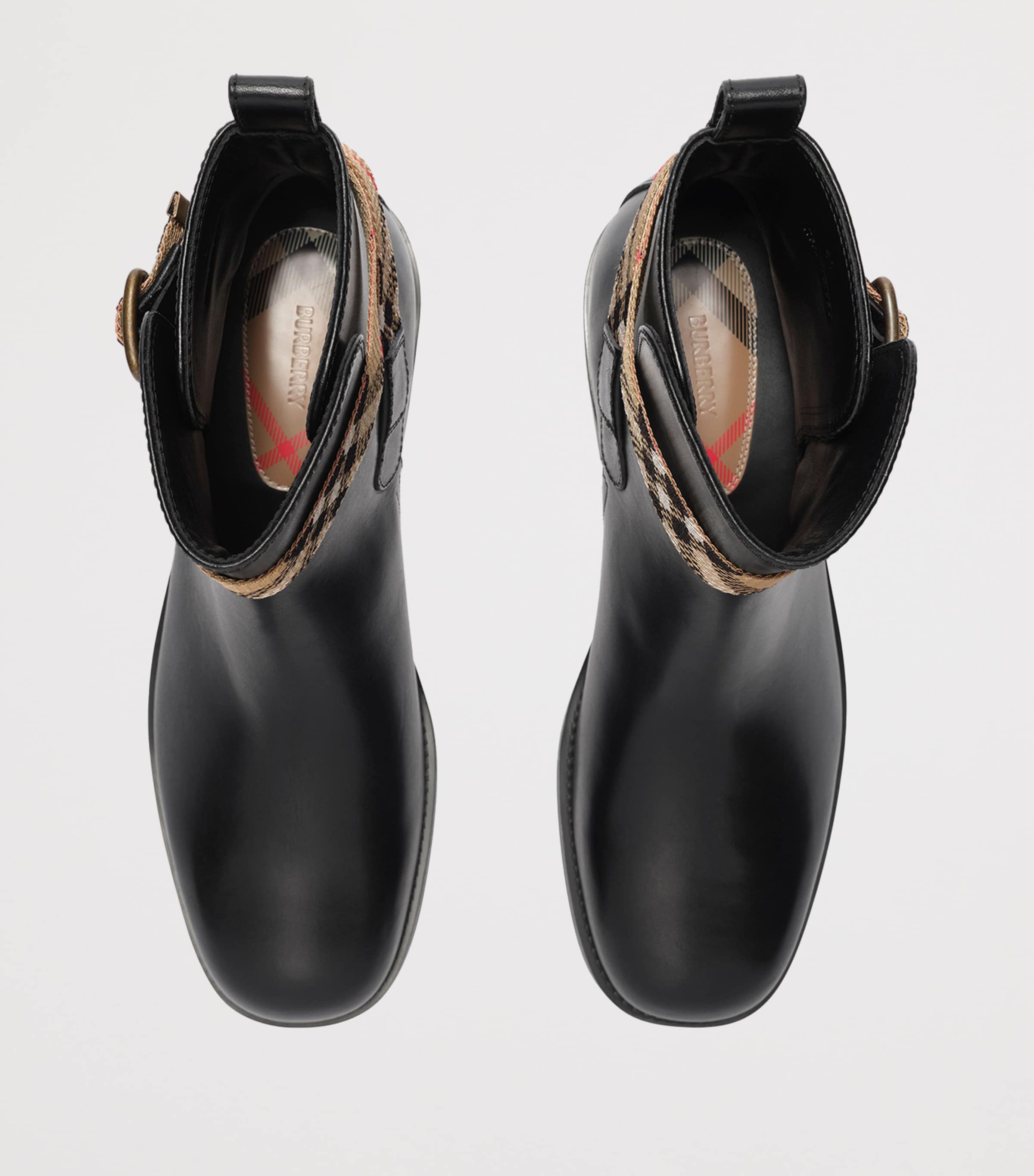 Burberry Leather Huntley Ankle Boots Black Image 4
