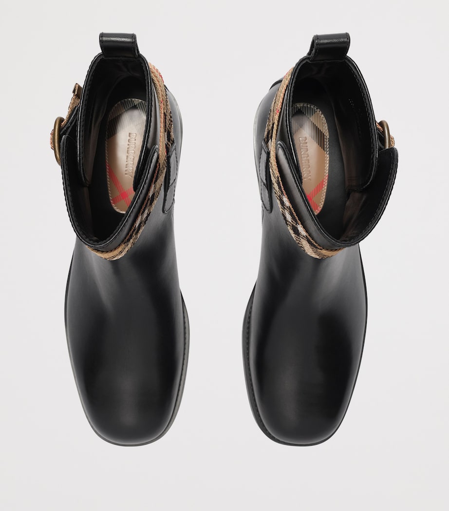 Burberry Leather Huntley Ankle Boots Black Image 4