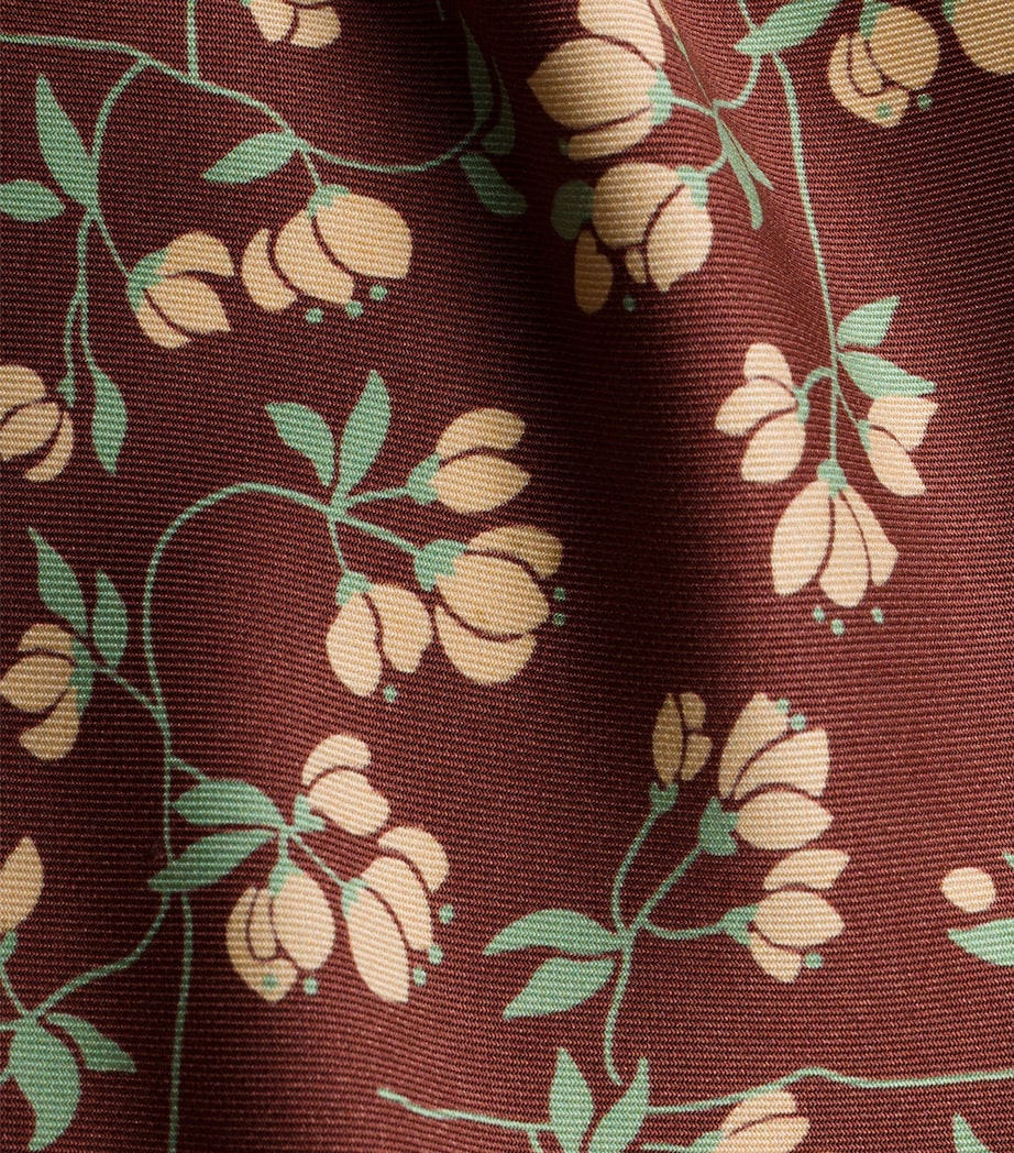 Silk Twill Floral Print Scarf F0192 Image 3