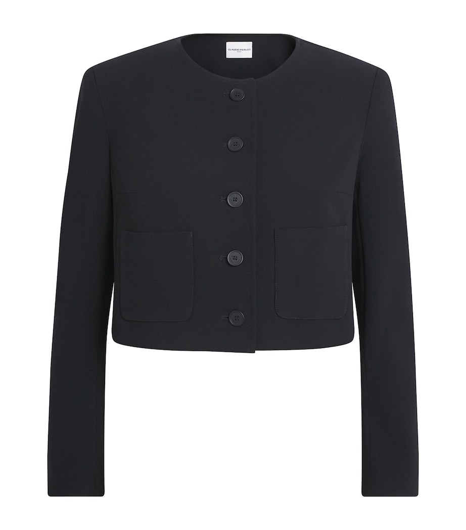 Claudie Pierlot Womens Round-Neck Jacket Black Image 1