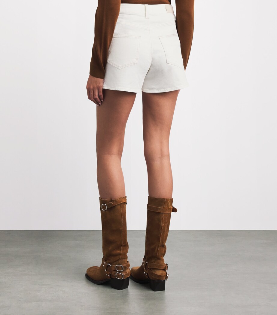 PAIGE Womens Denim Dani Shorts Toasted Ecru Image 5
