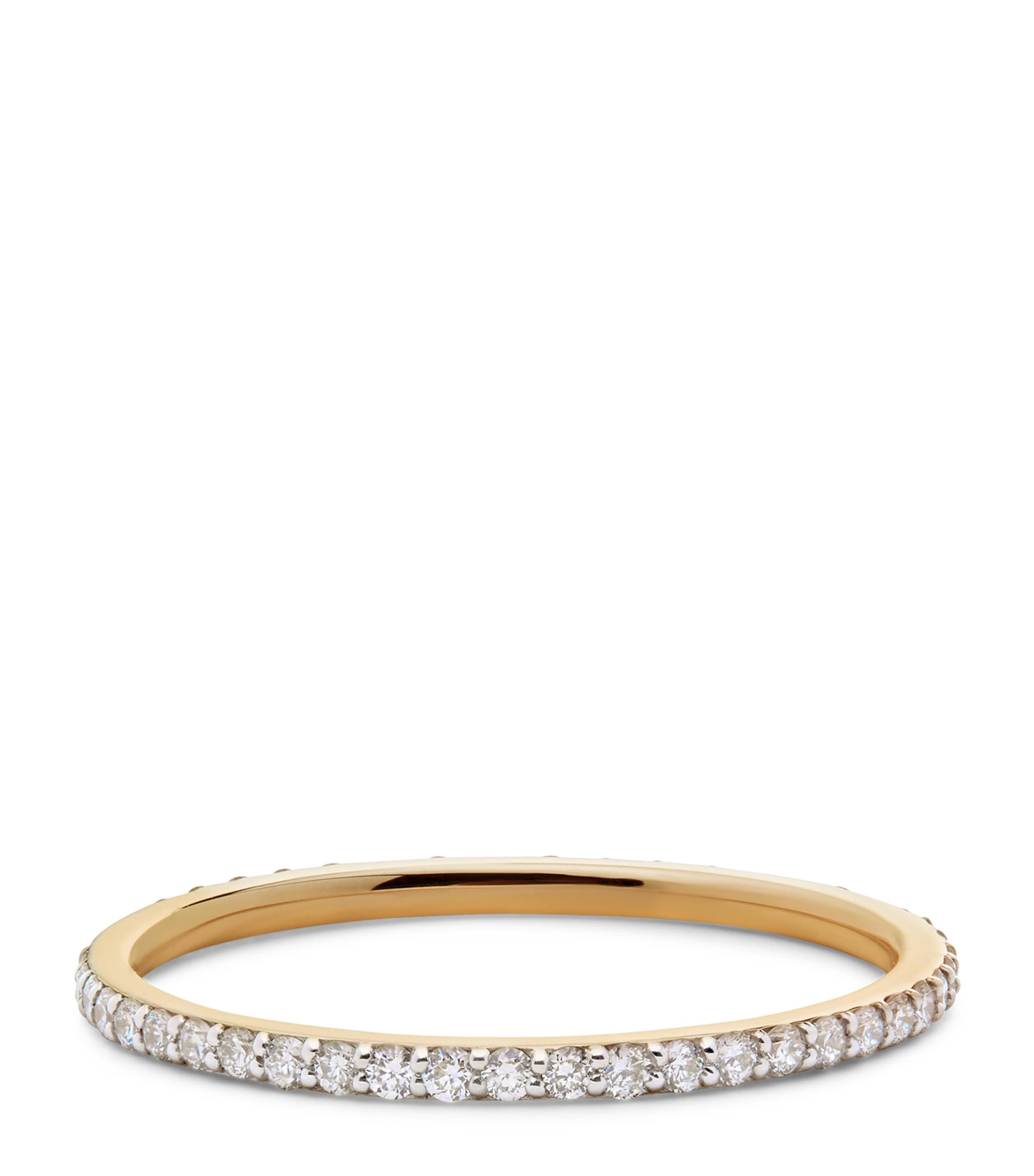 Monica Vinader Gold and Diamond Essentials Ring Solid Gold Image 1
