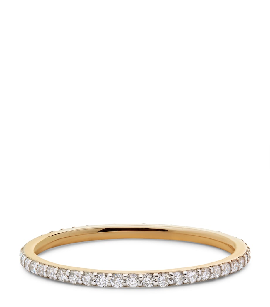 Monica Vinader Gold and Diamond Essentials Ring Solid Gold Image 1